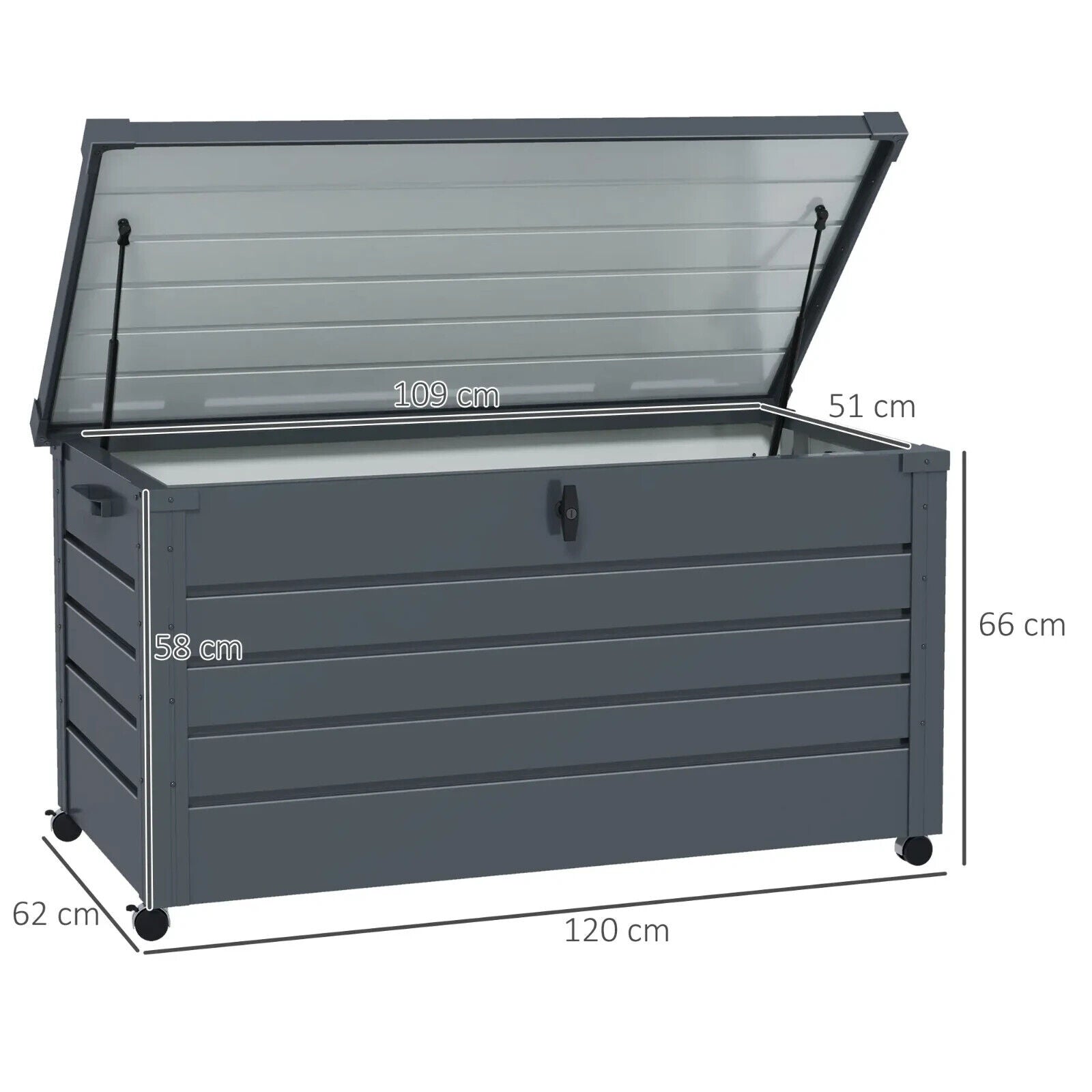 331 Litre Garden Storage Box Outdoor Waterproof Chest w/ Wheel Lockable Lid Shed - Home and Garden Furniture Shop - #rustic - furniture#