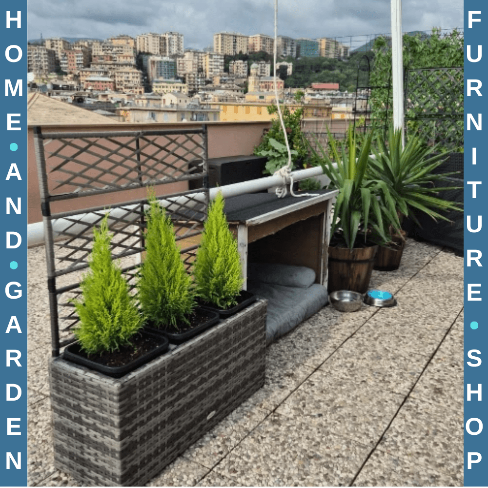 33L Garden Rattan Planter With Trellis Free Standing Raised Bed Two Plant Boxes - Home and Garden Furniture Shop - rustic - furniture