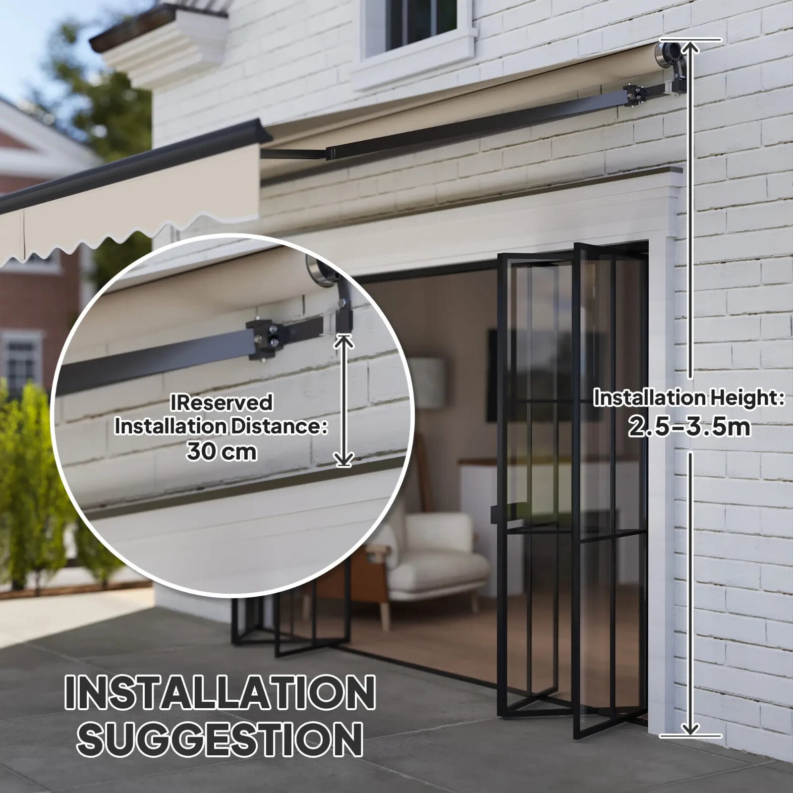 3.5 x 3 m Electric Retractable Awning Remote Control Aluminium Frame Sun Shade - Home and Garden Furniture Shop - rustic - furniture
