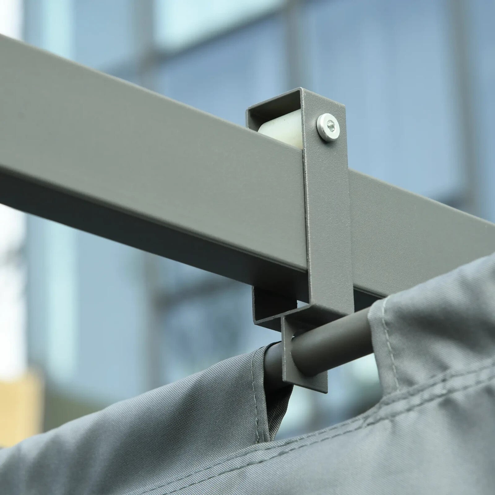 3.6 x 3 m Retractable Garden Pergola Gazebo with Canopy & Curtains for Sun Shade - Home and Garden Furniture Shop - rustic - furniture