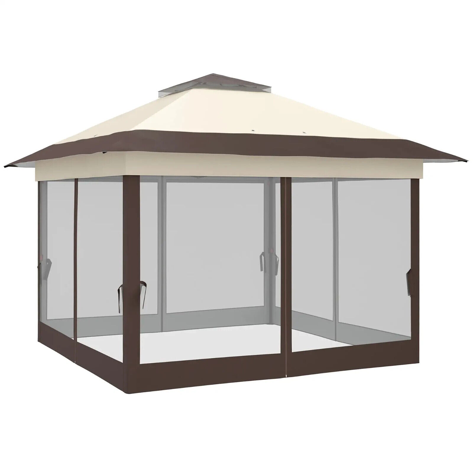 3.6 x 3.6m Pop - up Gazebo Tent Garden Marquee Canopy Steel Frame Sun Shade W/ Bag - Home and Garden Furniture Shop - #rustic - furniture#
