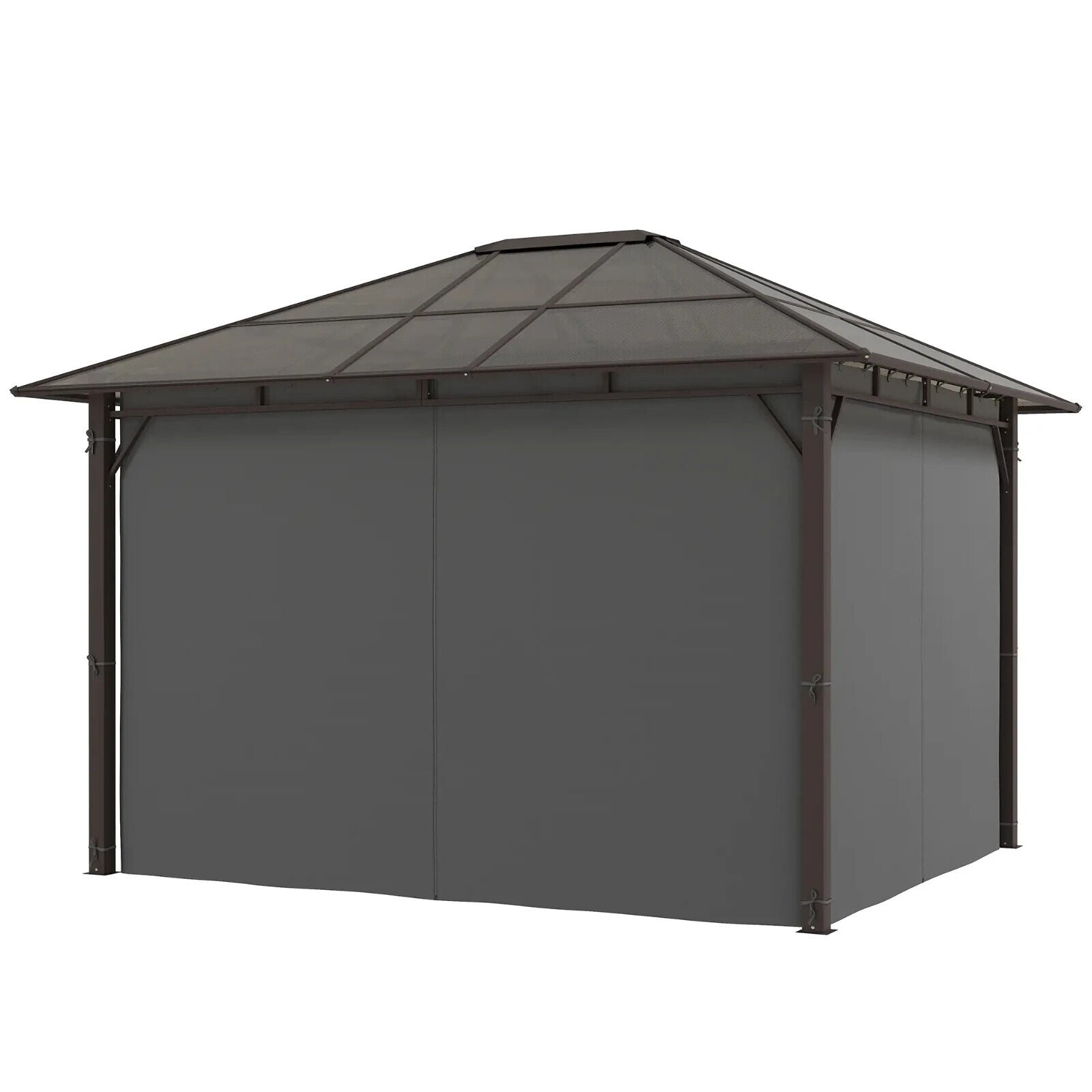 3.6 x 3m Hardtop Gazebo Garden with Sides Pavilion Tent Polycarbonate Roof Shade - Home and Garden Furniture Shop - #rustic - furniture#