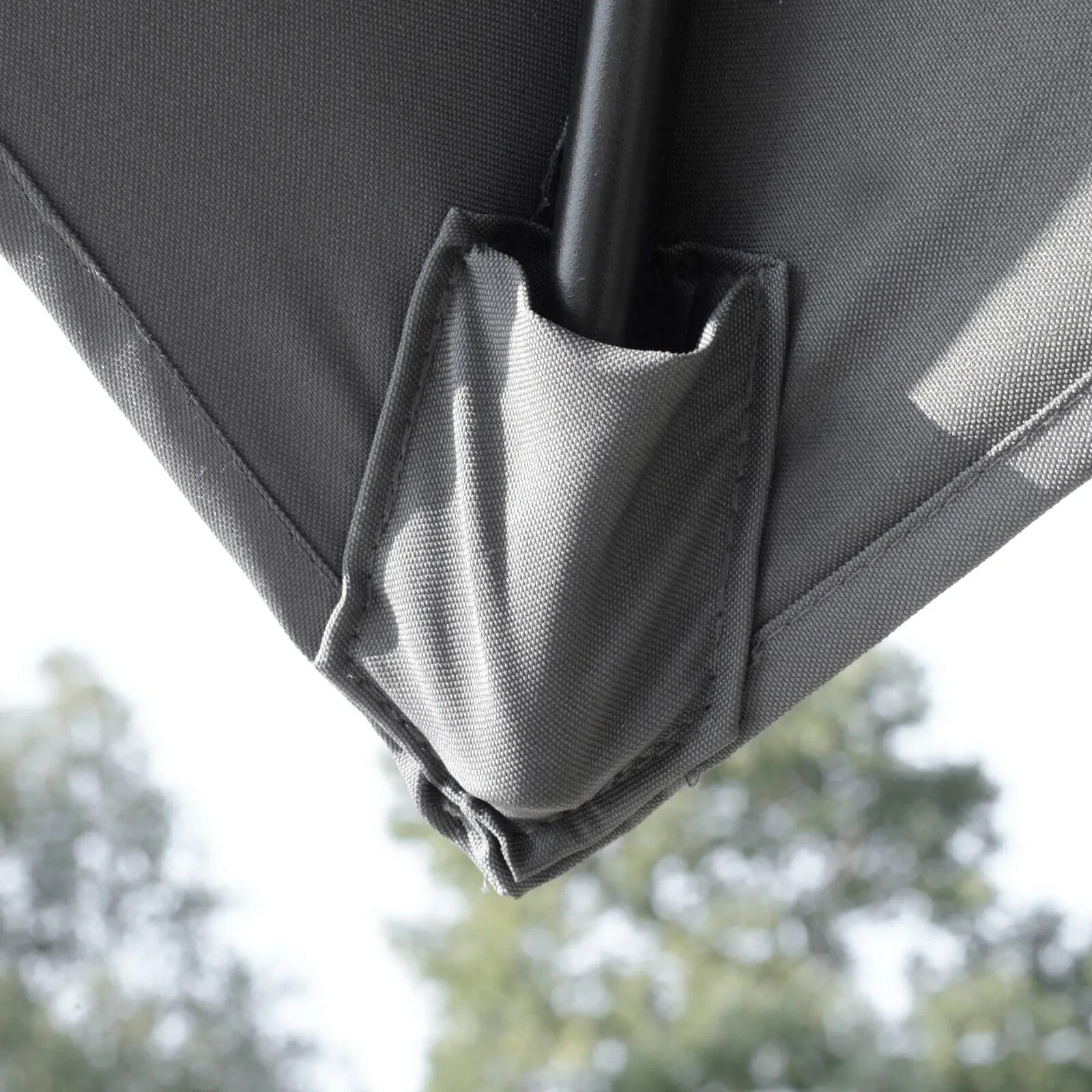 360° Cantilever Garden Parasol Umbrella 3 x 3m Outdoor Sun Shade Patio Grey Set - Home and Garden Furniture Shop - rustic - furniture