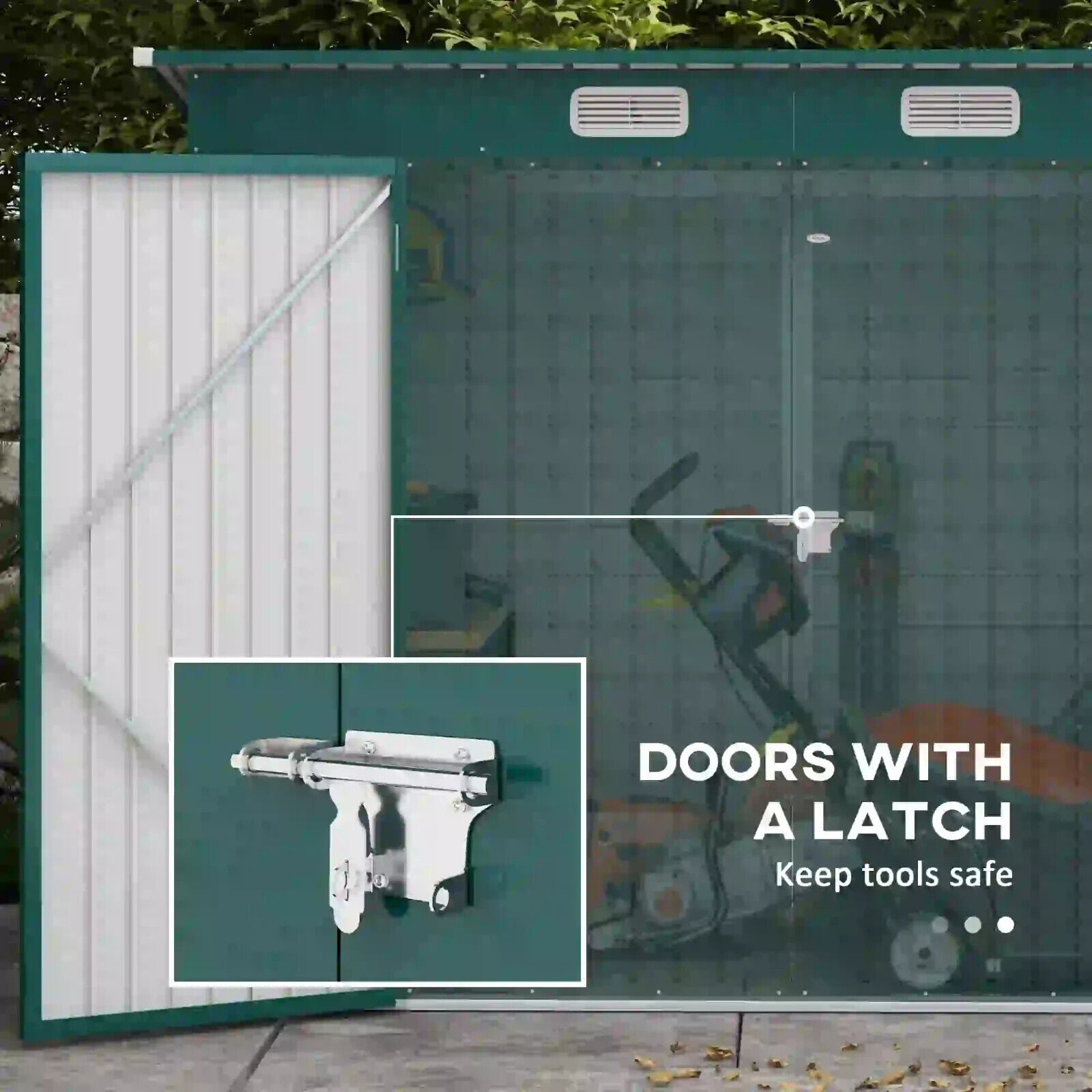 3.7 x 7.9ft Galvanised Garden Storage Shed Metal Outdoor Shed with Double Doors - Home and Garden Furniture Shop - #rustic - furniture#
