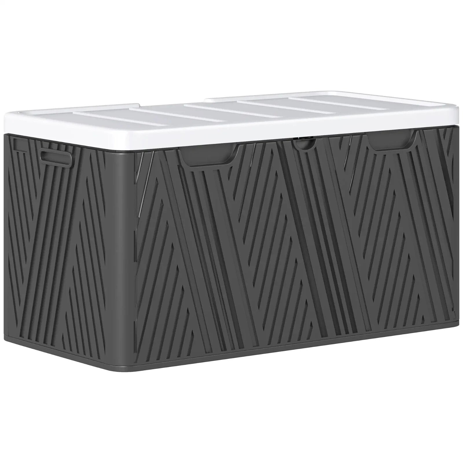 380L Garden Storage Box Outdoor Waterproof Double Layer with Lockable Lid Handle - Home and Garden Furniture Shop - rustic - furniture