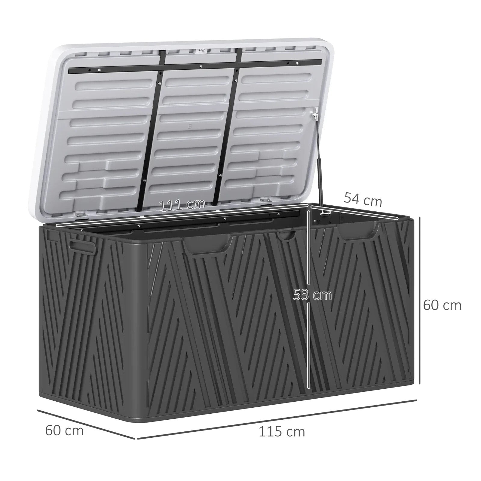 380L Garden Storage Box Outdoor Waterproof Double Layer with Lockable Lid Handle - Home and Garden Furniture Shop - rustic - furniture