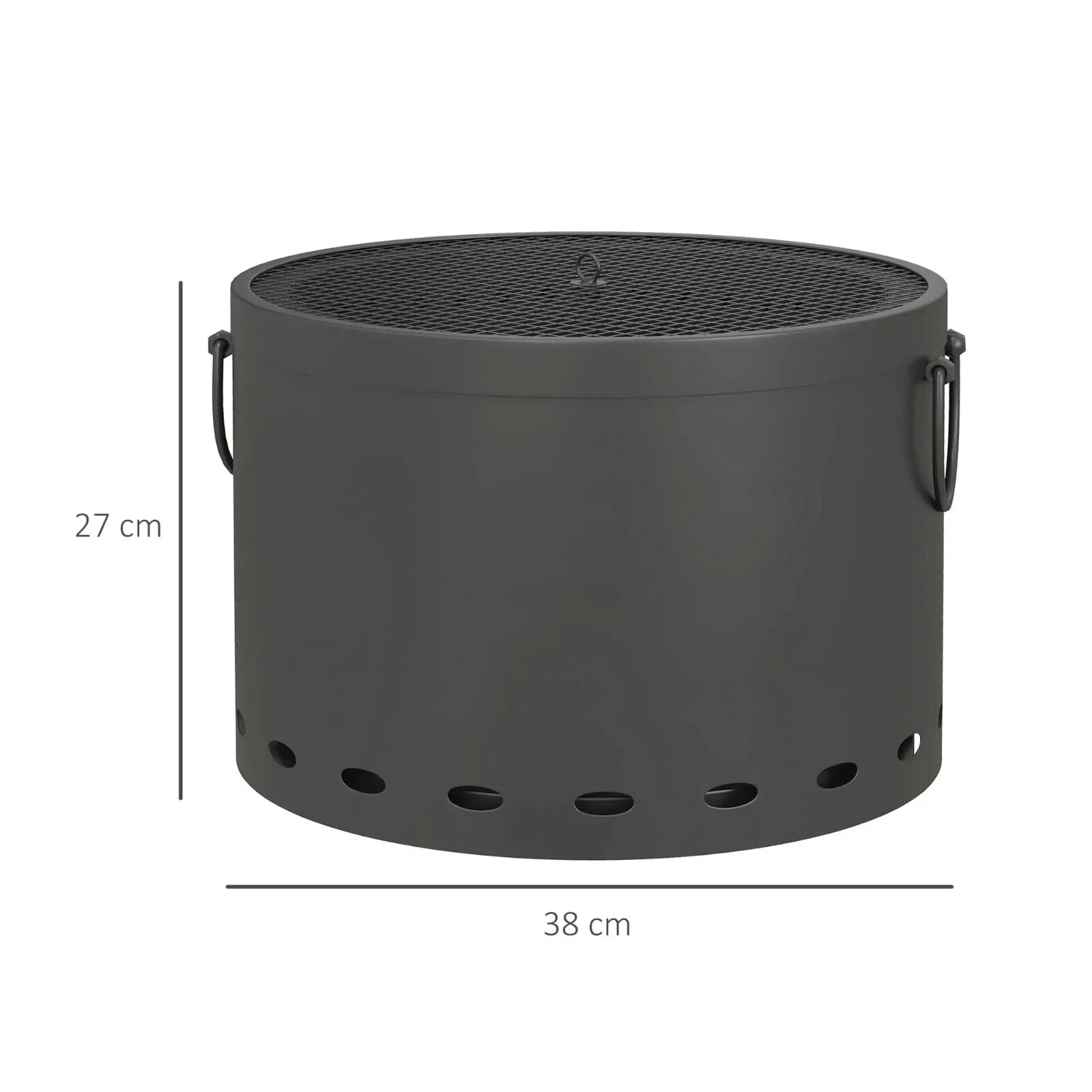 38cm Smokeless Portable Wood Burning Firepit with Screen and Poker for Camping - Home and Garden Furniture Shop - rustic - furniture