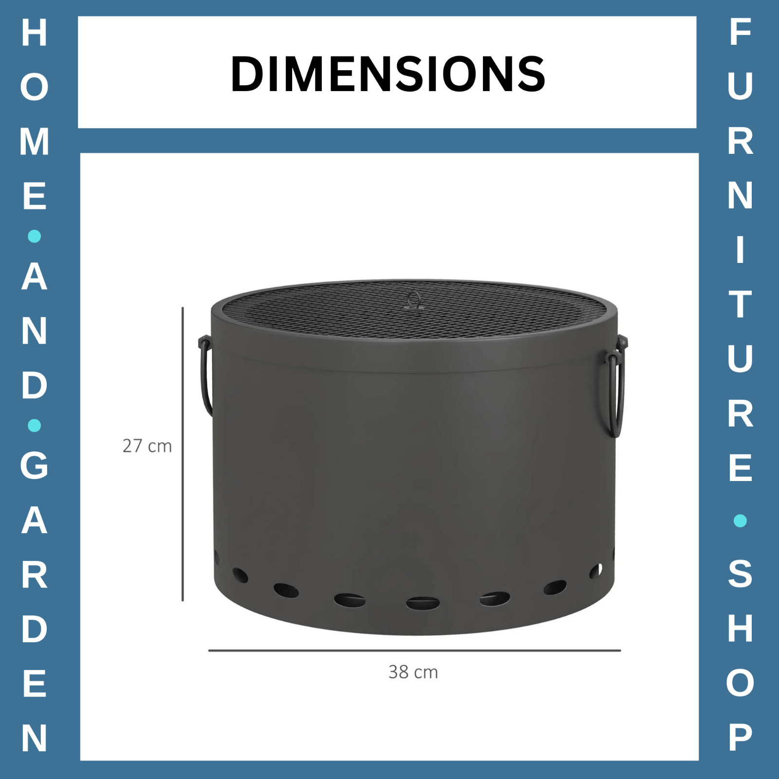 38cm Smokeless Portable Wood Burning Firepit with Screen and Poker for Camping - Home and Garden Furniture Shop - rustic - furniture