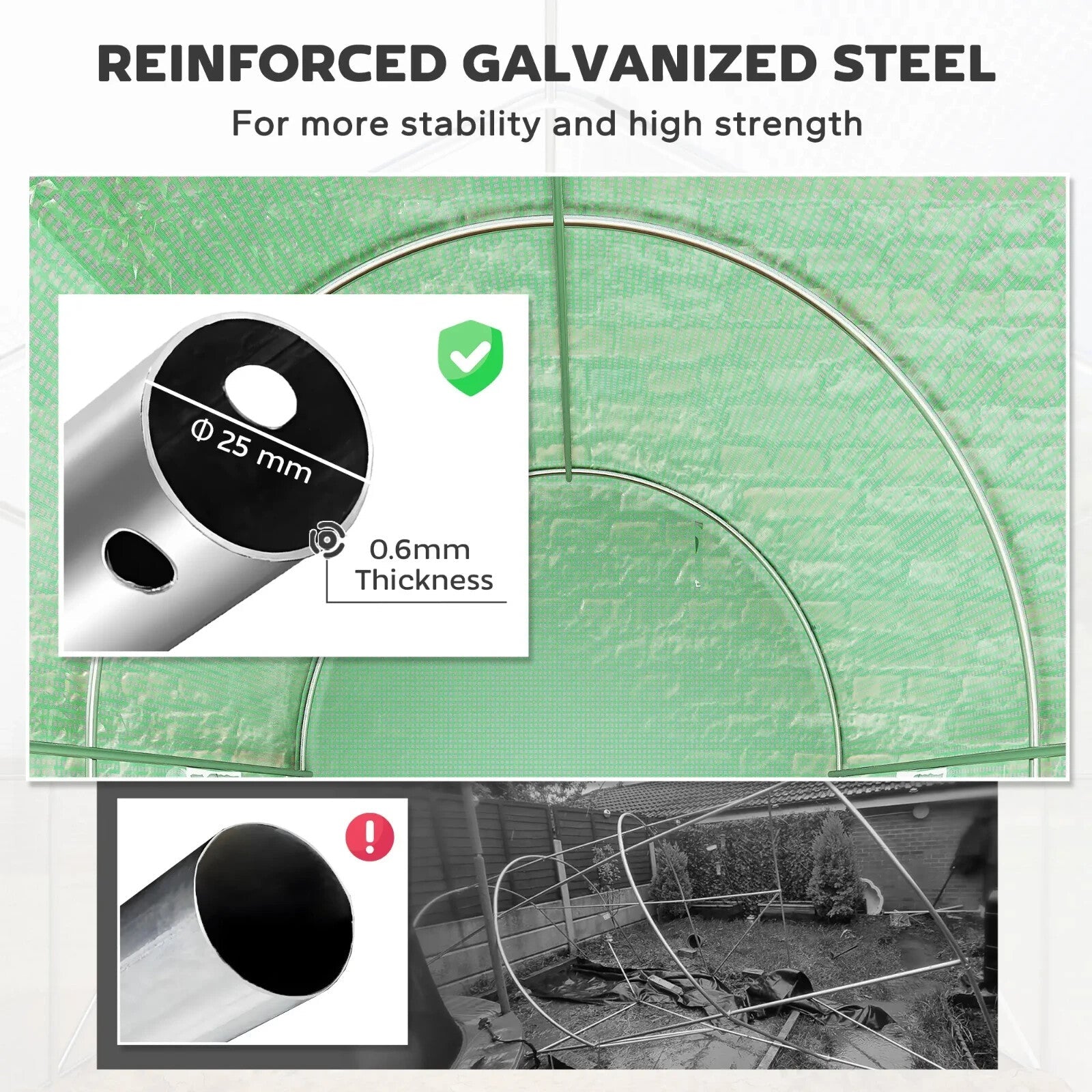 3L x 2W x 2H m Walk - In Polytunnel Greenhouse w/ Zipped Door for Garden Vegetable - Home and Garden Furniture Shop - rustic - furniture