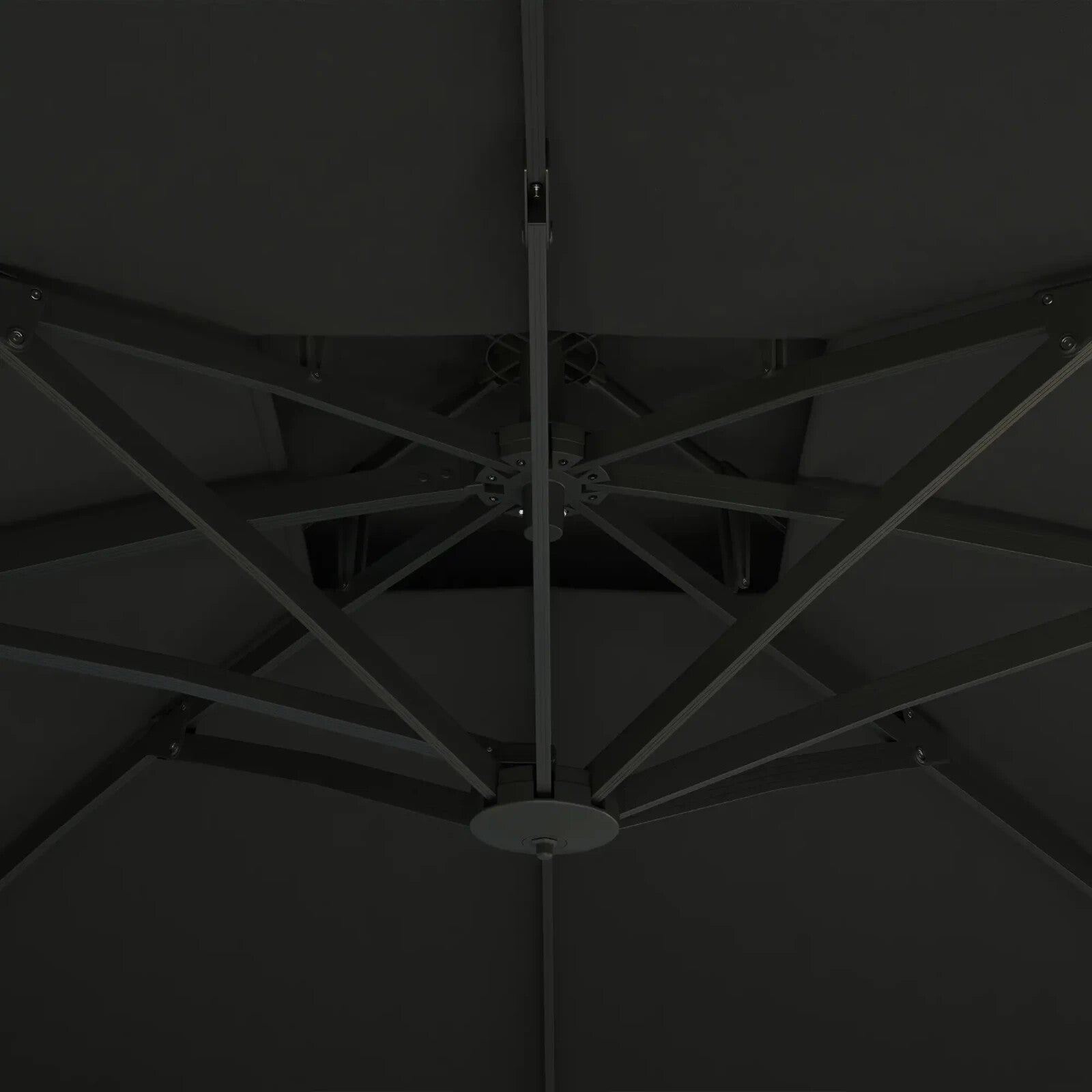 3m Cantilever Garden Parasol w/ Hydraulic Lift & Cross Base Dual Vented Sunshade - Home and Garden Furniture Shop - rustic - furniture