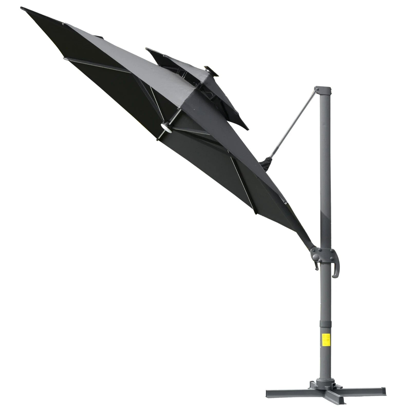 3m Cantilever Garden Parasol with LED Lights, Power Bank and 360° Rotating Base - Home and Garden Furniture Shop - rustic - furniture