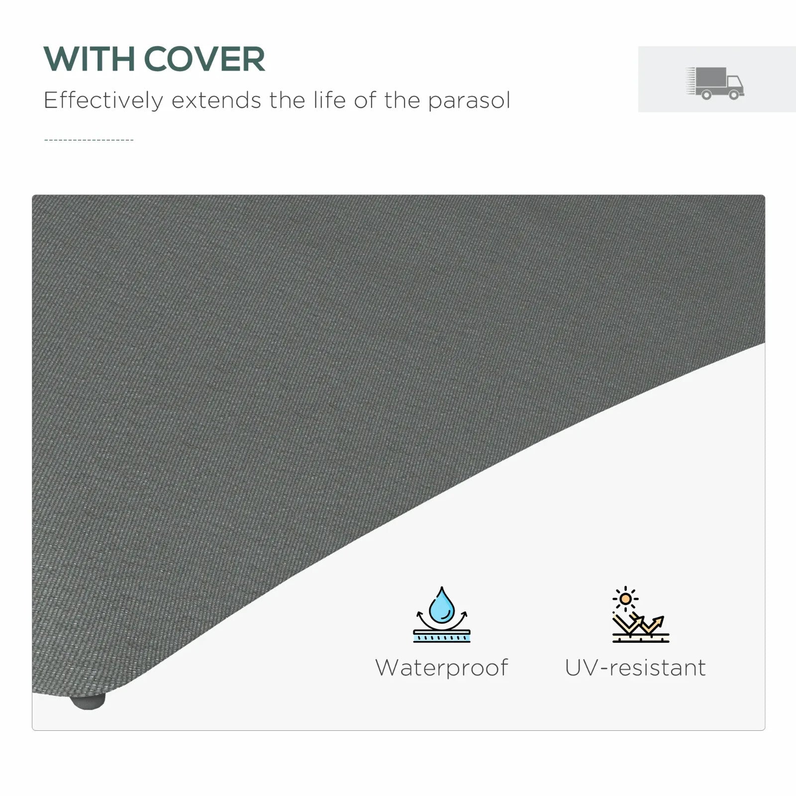 3m Cantilever Garden Parasol with Solar LED Base & Cover Outdoor Umbrella Shade - Home and Garden Furniture Shop - rustic - furniture