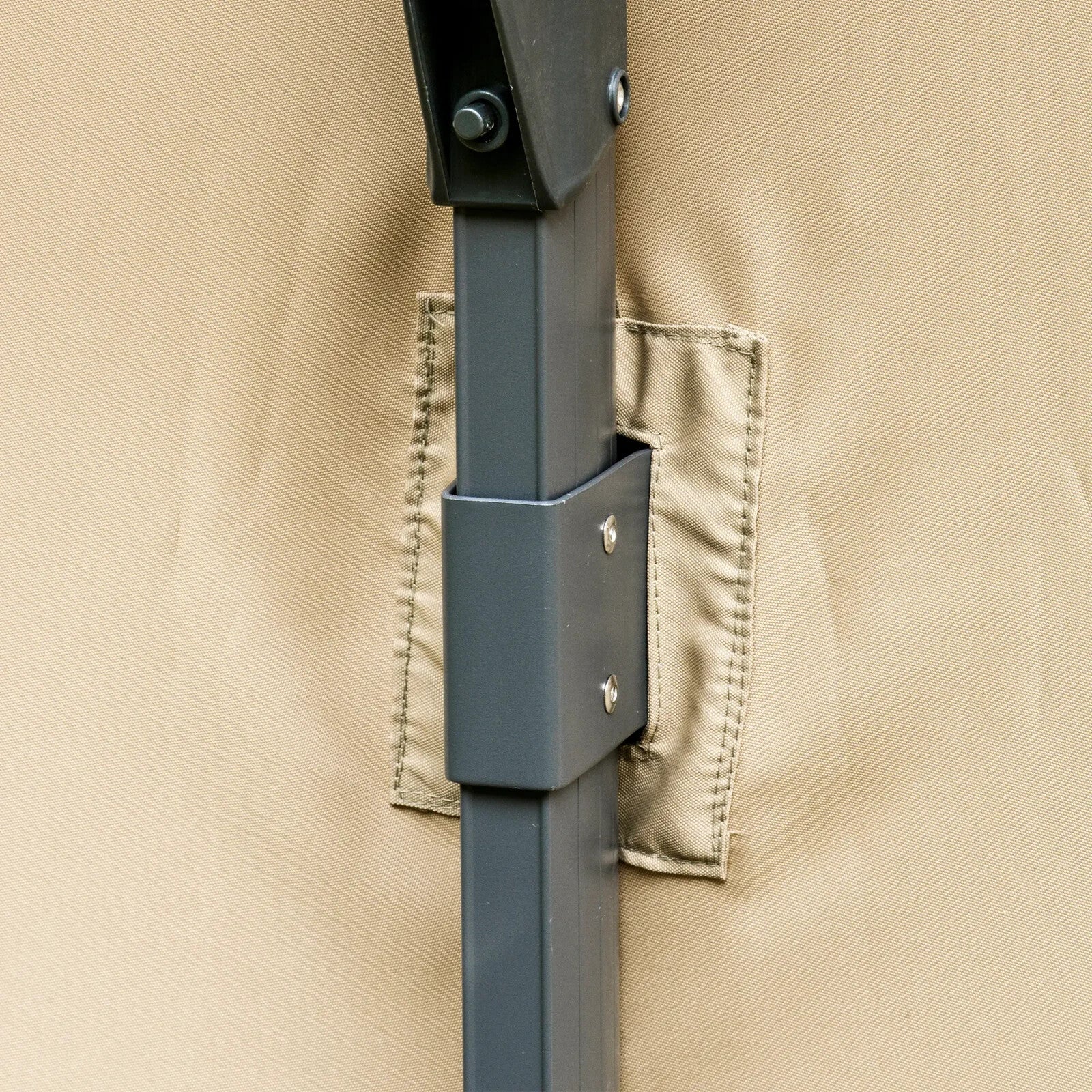 3m Cantilever Parasol w/ Solar Lights Power Bank & 360° Rotating Base for Garden - Home and Garden Furniture Shop - rustic - furniture