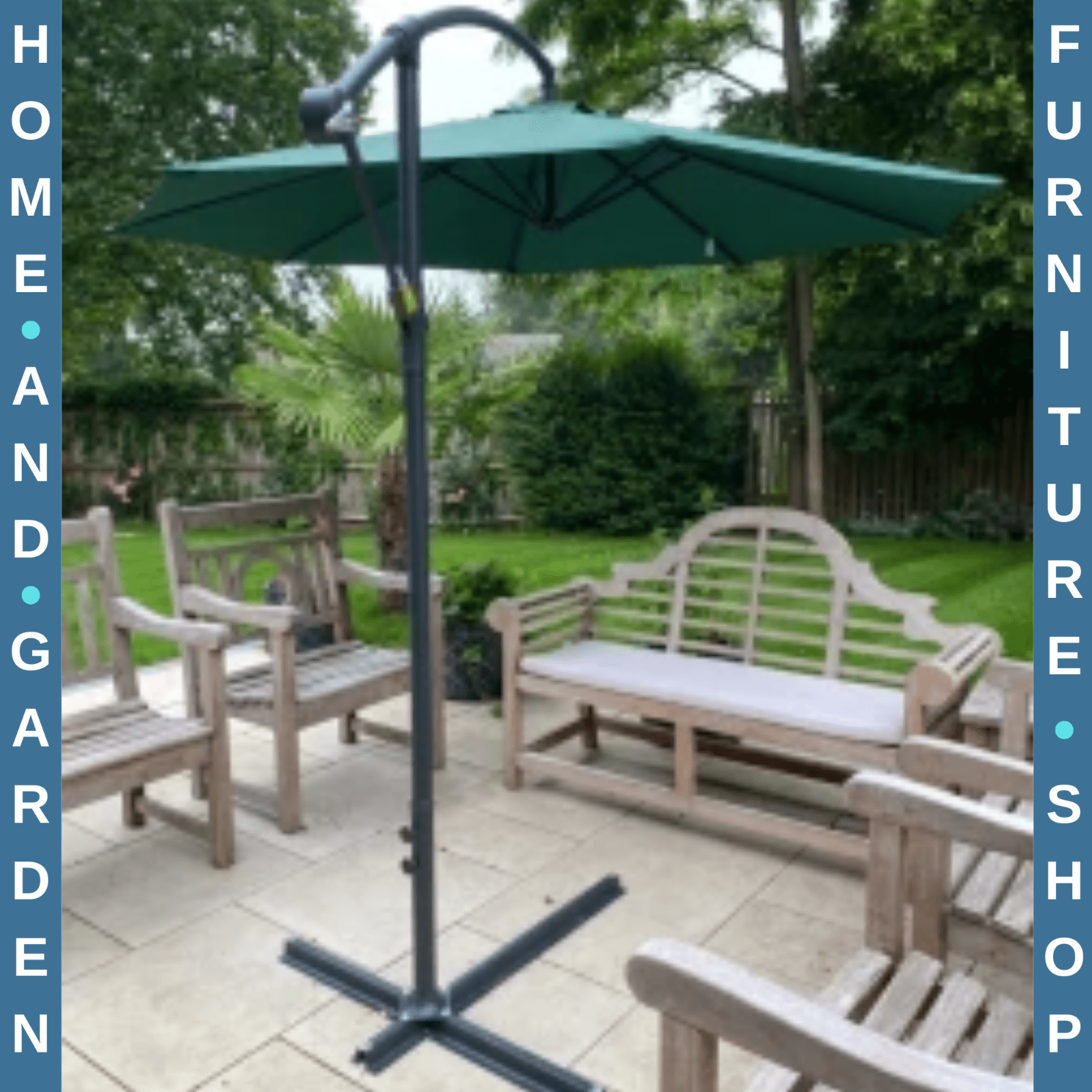 3m Hanging Banana Garden Parasol Cantilever Patio Sun Umbrella Outdoor Shade - Home and Garden Furniture Shop - rustic - furniture