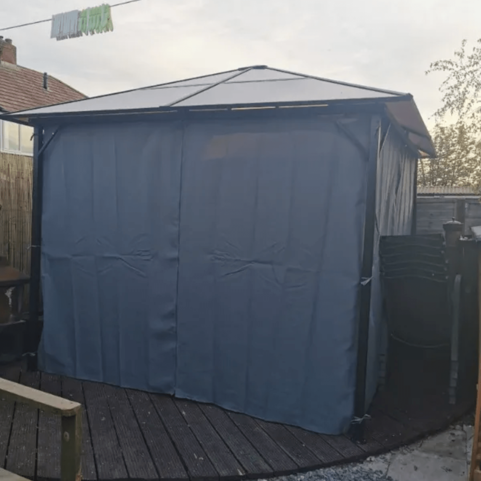 3m Polycarbonate Hardtop Gazebo with Sides Curtains Aluminium Frame Party Tent - Home and Garden Furniture Shop - rustic - furniture