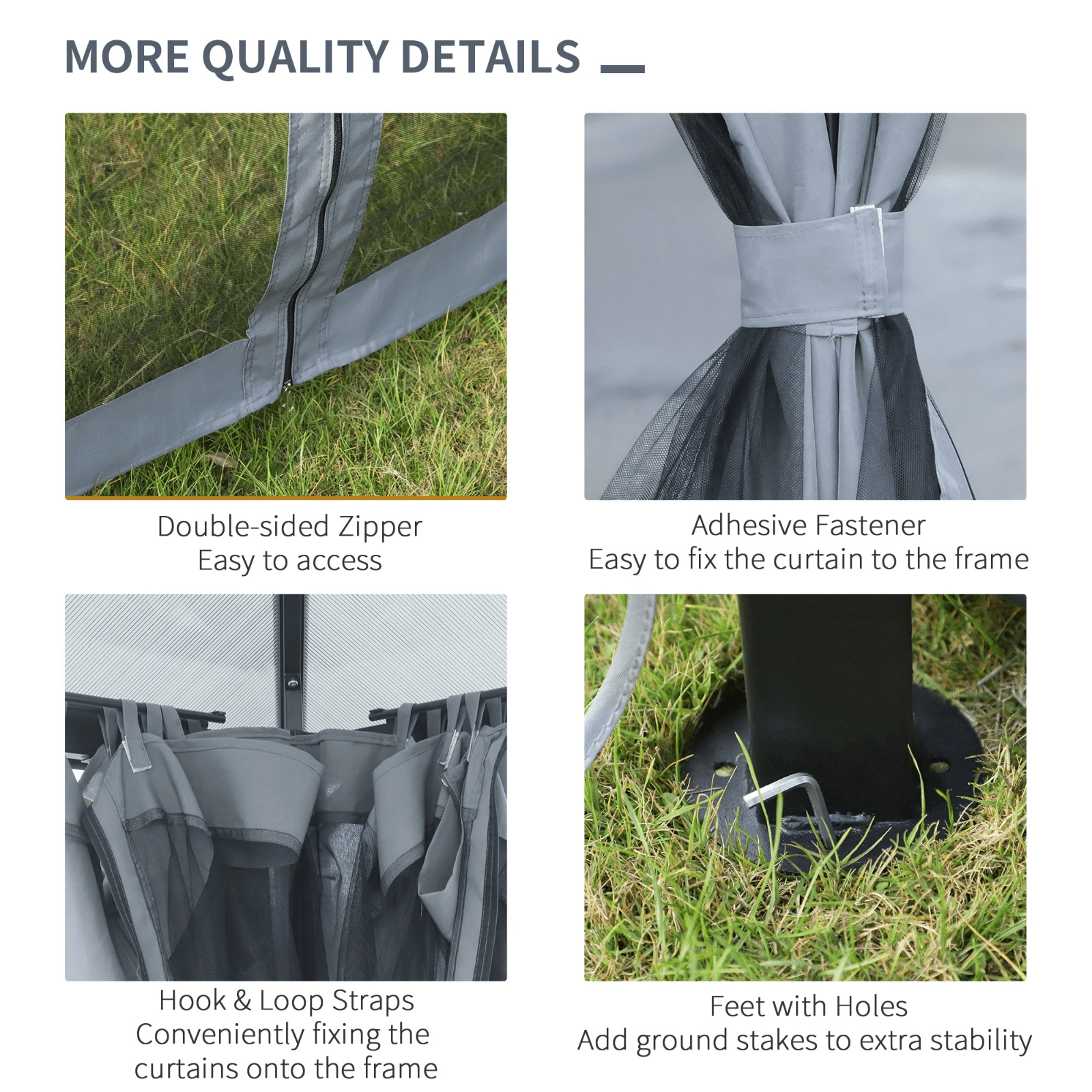 3m Polycarbonate Hardtop Gazebo with Sides Curtains Aluminium Frame Party Tent - Home and Garden Furniture Shop - rustic - furniture