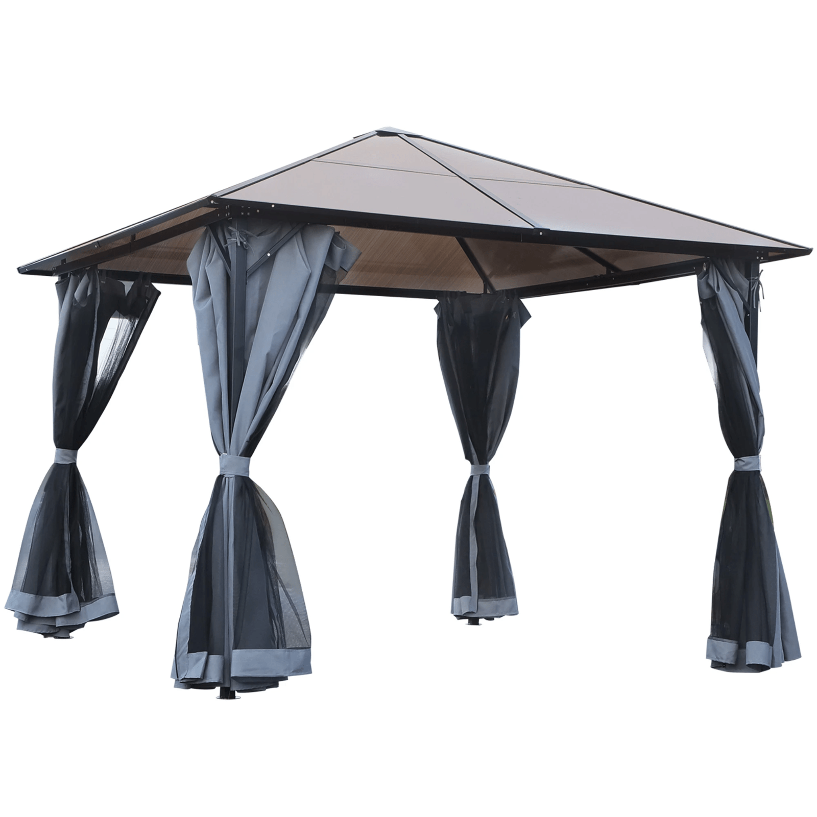 3m Polycarbonate Hardtop Gazebo with Sides Curtains Aluminium Frame Party Tent - Home and Garden Furniture Shop - rustic - furniture