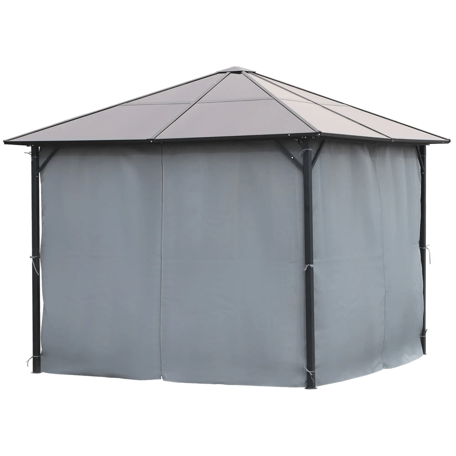 3m Polycarbonate Hardtop Gazebo with Sides Curtains Aluminium Frame Party Tent - Home and Garden Furniture Shop - rustic - furniture