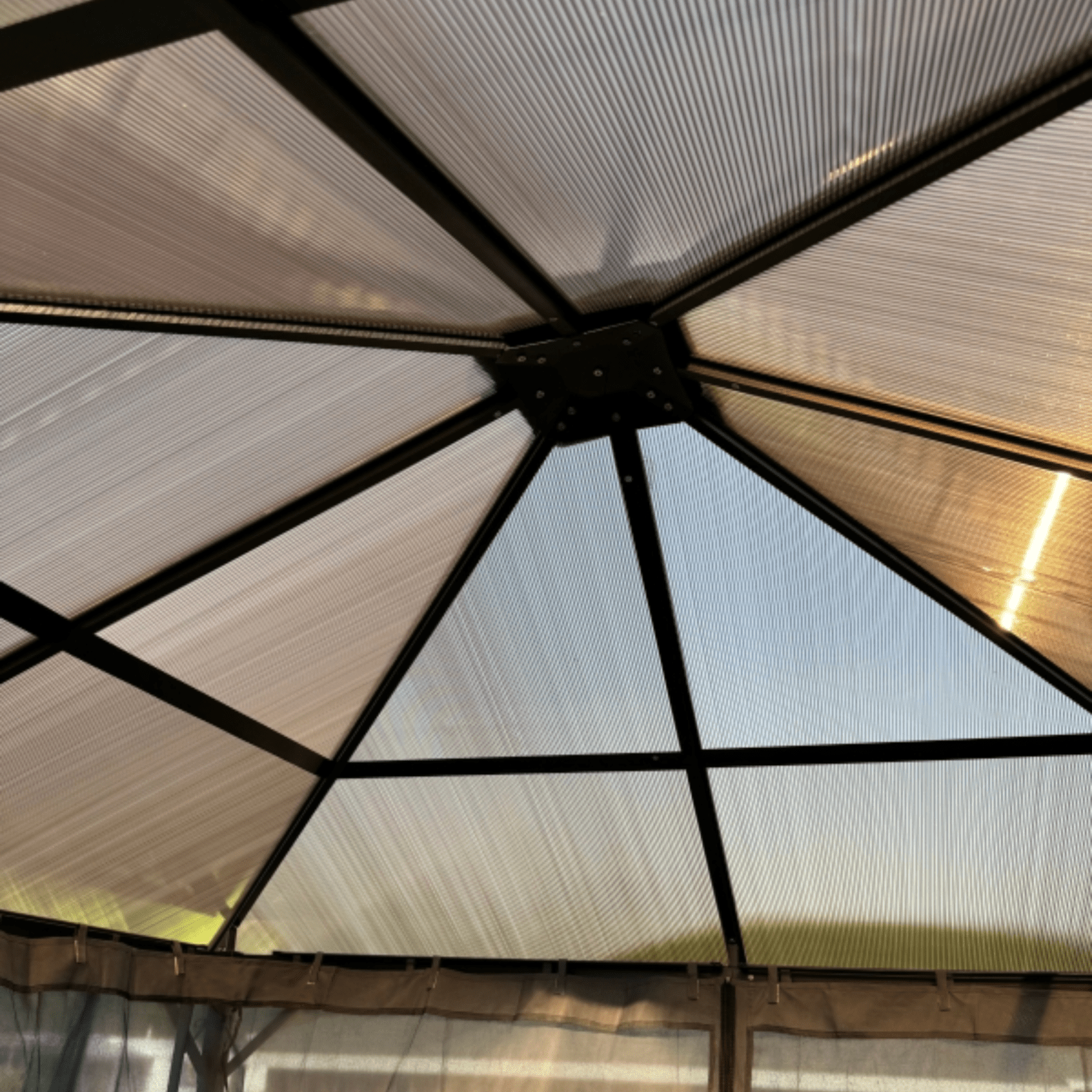 3m Polycarbonate Hardtop Gazebo with Sides Curtains Aluminium Frame Party Tent - Home and Garden Furniture Shop - rustic - furniture