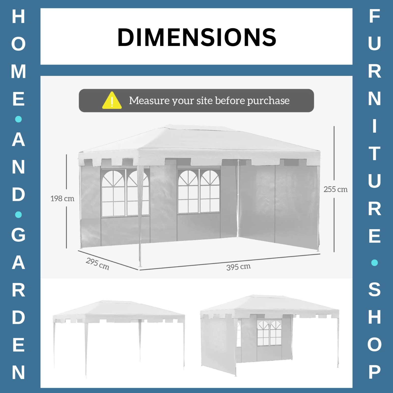 3m x 4m Outdoor Garden Gazebo Wedding Party Tent Canopy Marquee White Shelter - Home and Garden Furniture Shop - rustic - furniture