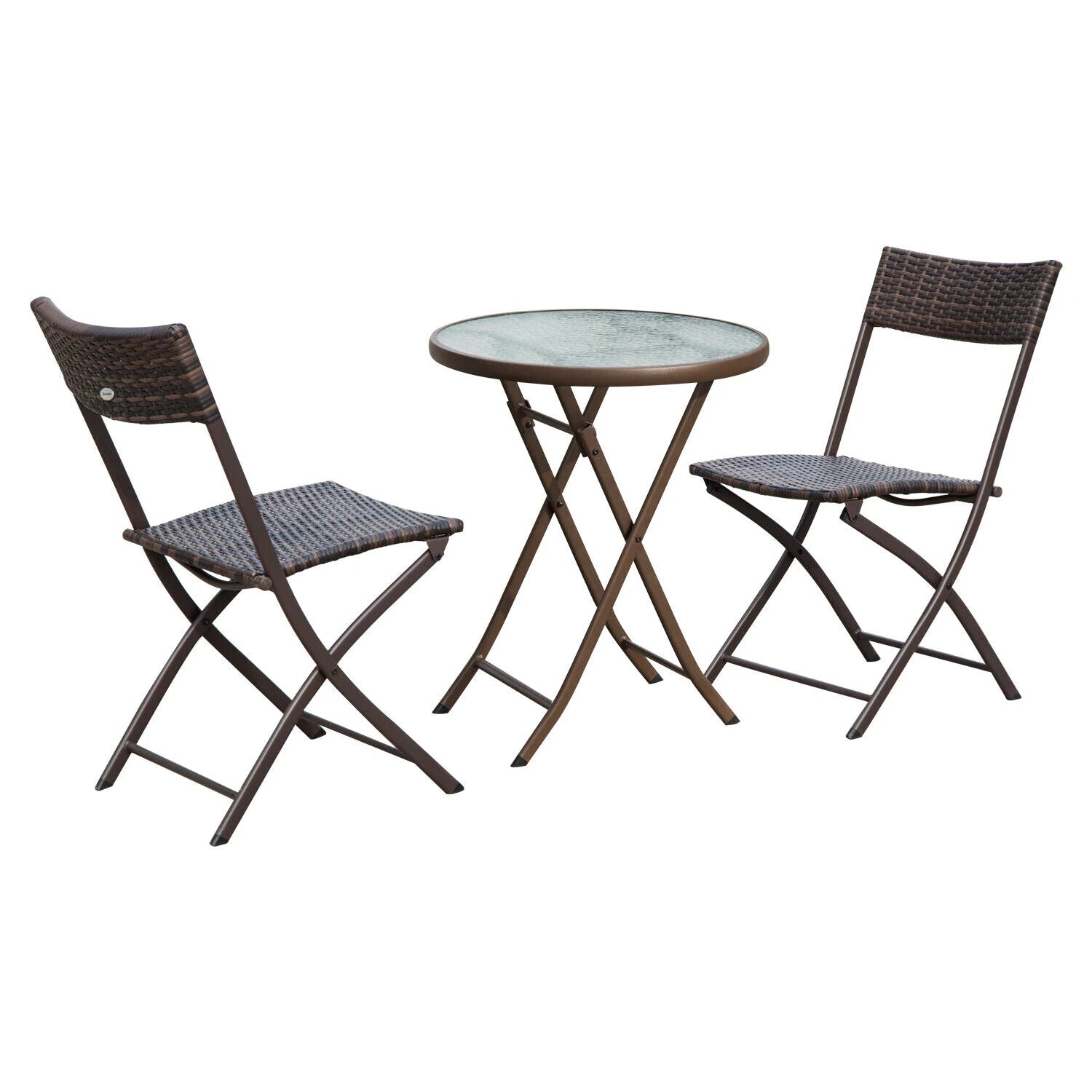 3PC Rattan Bistro Set Folding Chairs Coffee Table Garden Outdoor Furniture - Home and Garden Furniture Shop - #rustic - furniture#