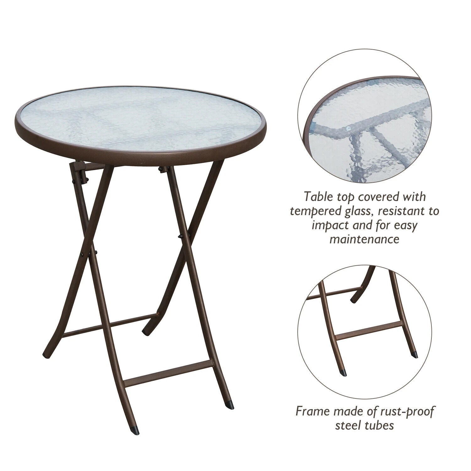 3PC Rattan Bistro Set Folding Chairs Coffee Table Garden Outdoor Furniture - Home and Garden Furniture Shop - #rustic - furniture#