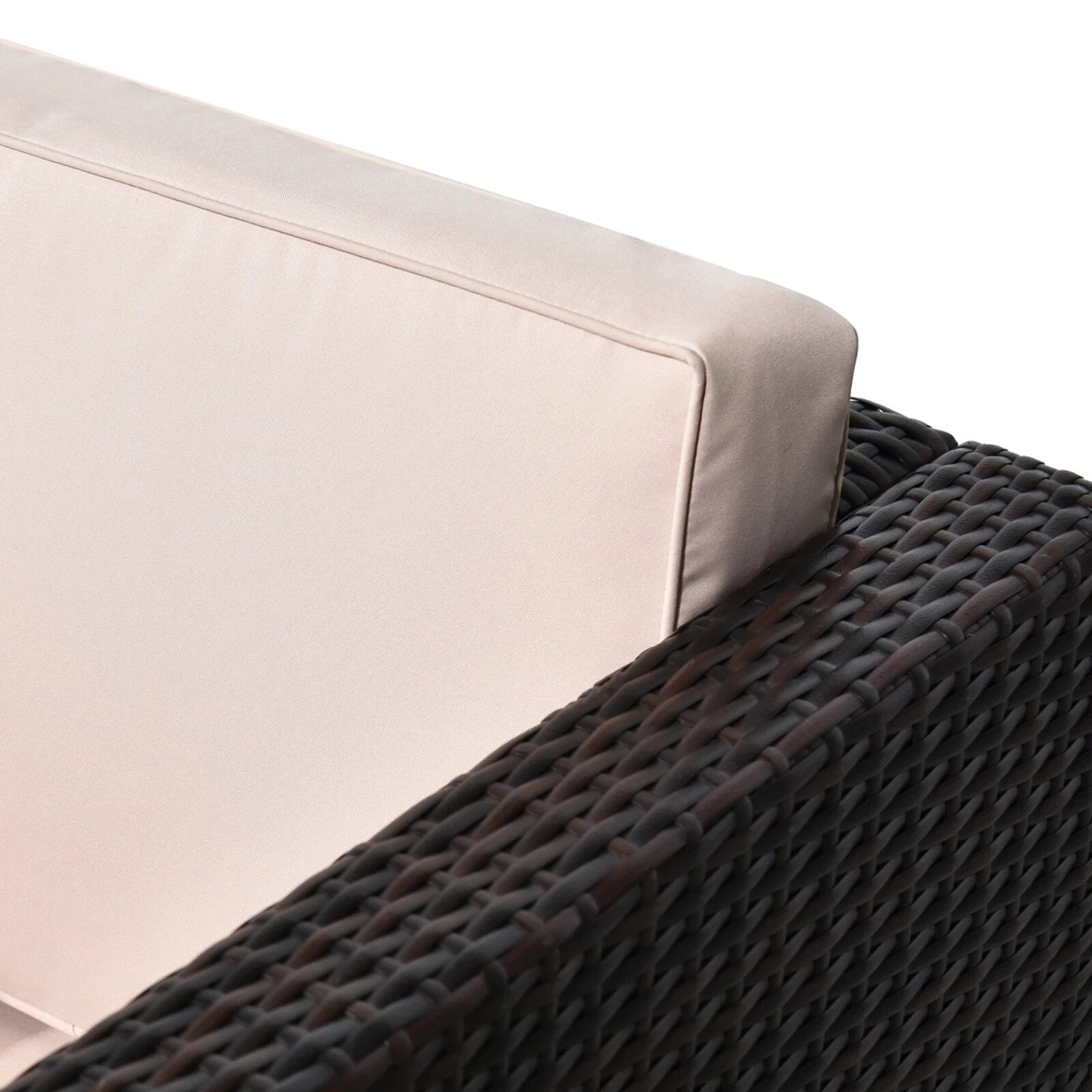 3Pcs Patio 2 Seater Rattan Sofa Garden Furniture Set Coffee Table Seat Cushions - Home and Garden Furniture Shop - rustic - furniture