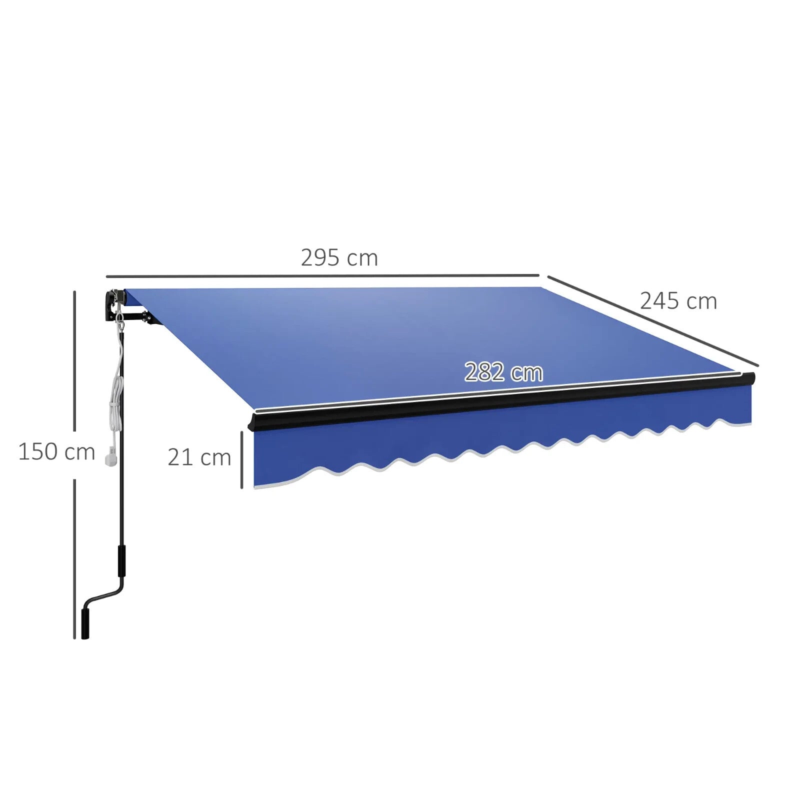 3x2.5m Electric Retractable Awning with LED Light Remote Aluminium Patio Canopy - Home and Garden Furniture Shop - rustic - furniture