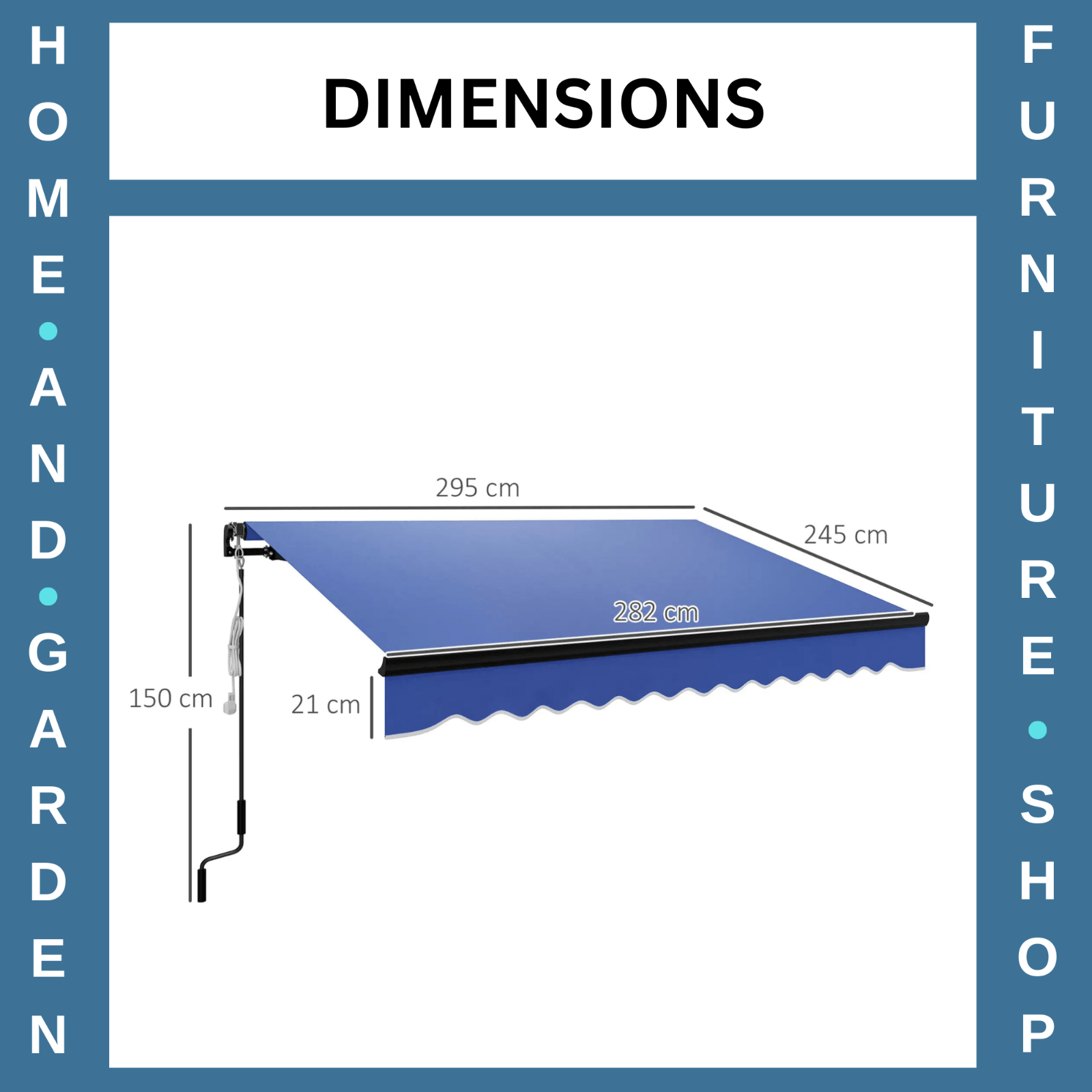 3x2.5m Electric Retractable Awning with LED Light Remote Aluminium Patio Canopy - Home and Garden Furniture Shop - rustic - furniture