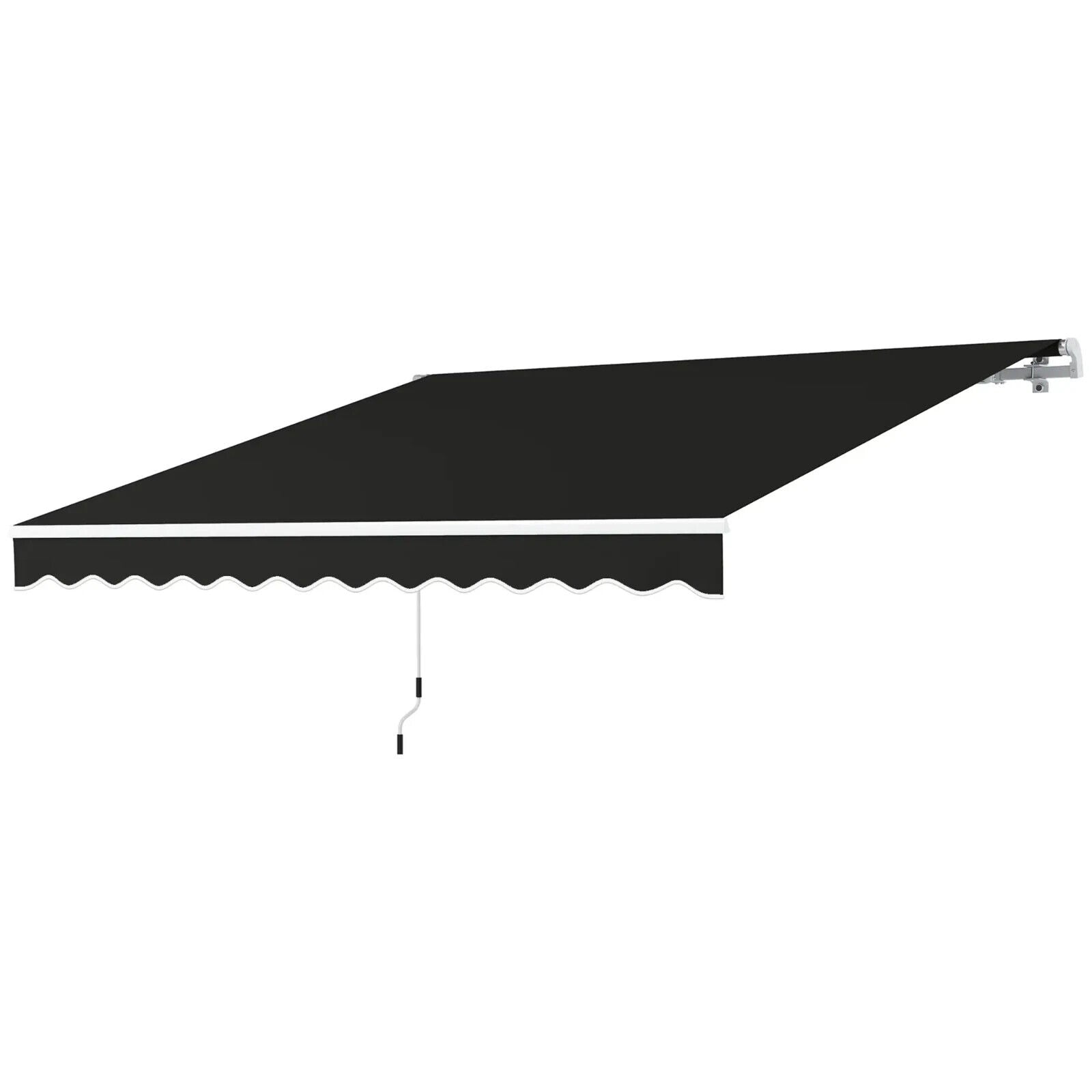 3x2.5m Manual Patio Awning Retractable Canopy with Crank Handle & Fittings Black - Home and Garden Furniture Shop - #rustic - furniture#