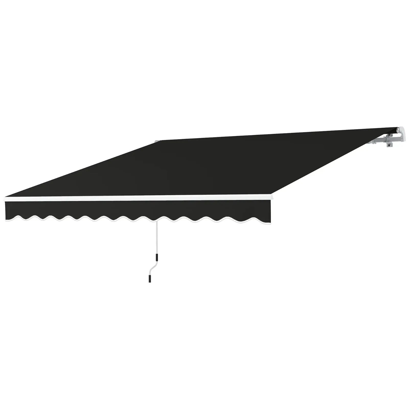 3x2.5m Manual Patio Awning Retractable Canopy with Crank Handle & Fittings Black - Home and Garden Furniture Shop - rustic - furniture