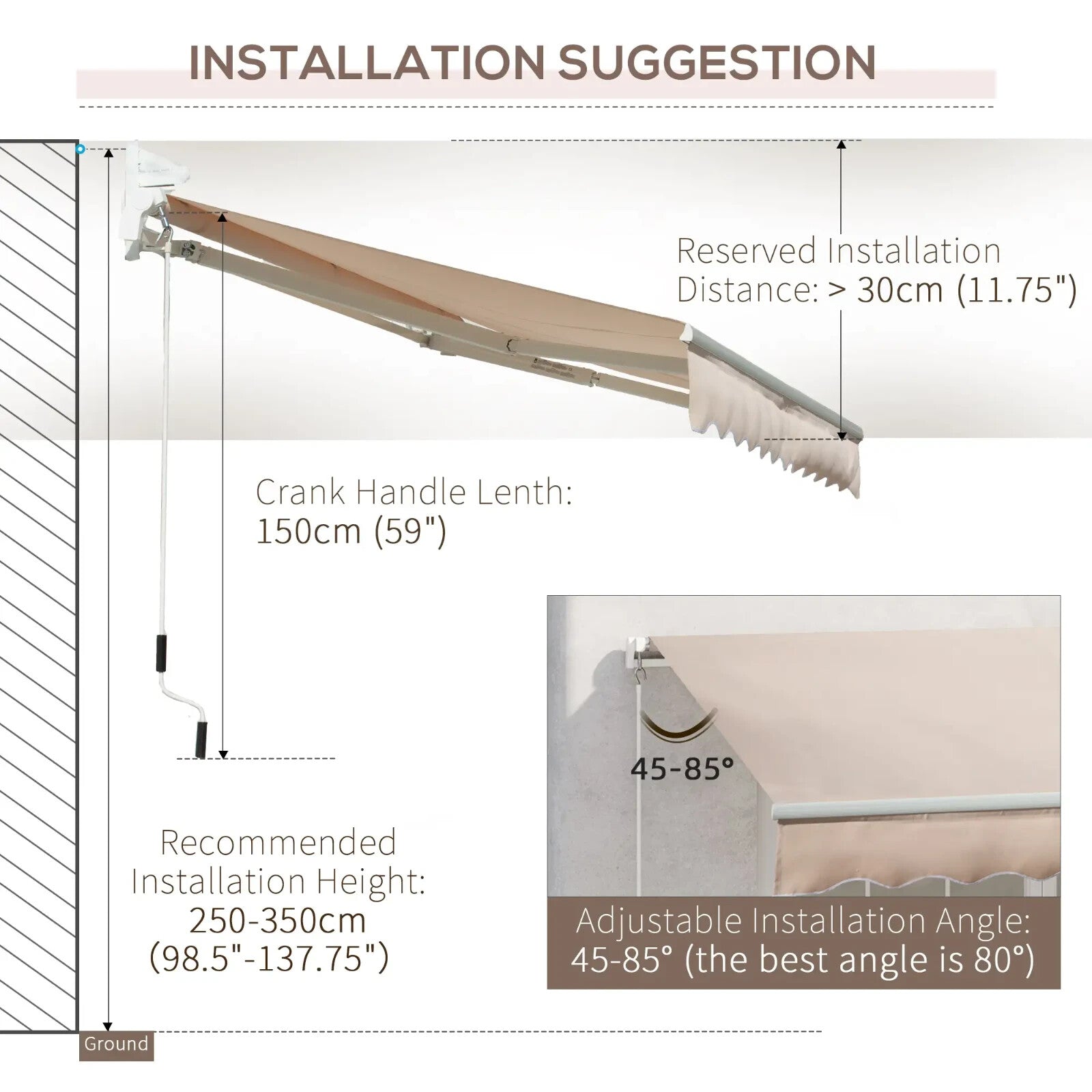 3x2m Manual Retractable Awning Canopy Sun Shade Shelter for Patio or Garden Use - Home and Garden Furniture Shop - rustic - furniture