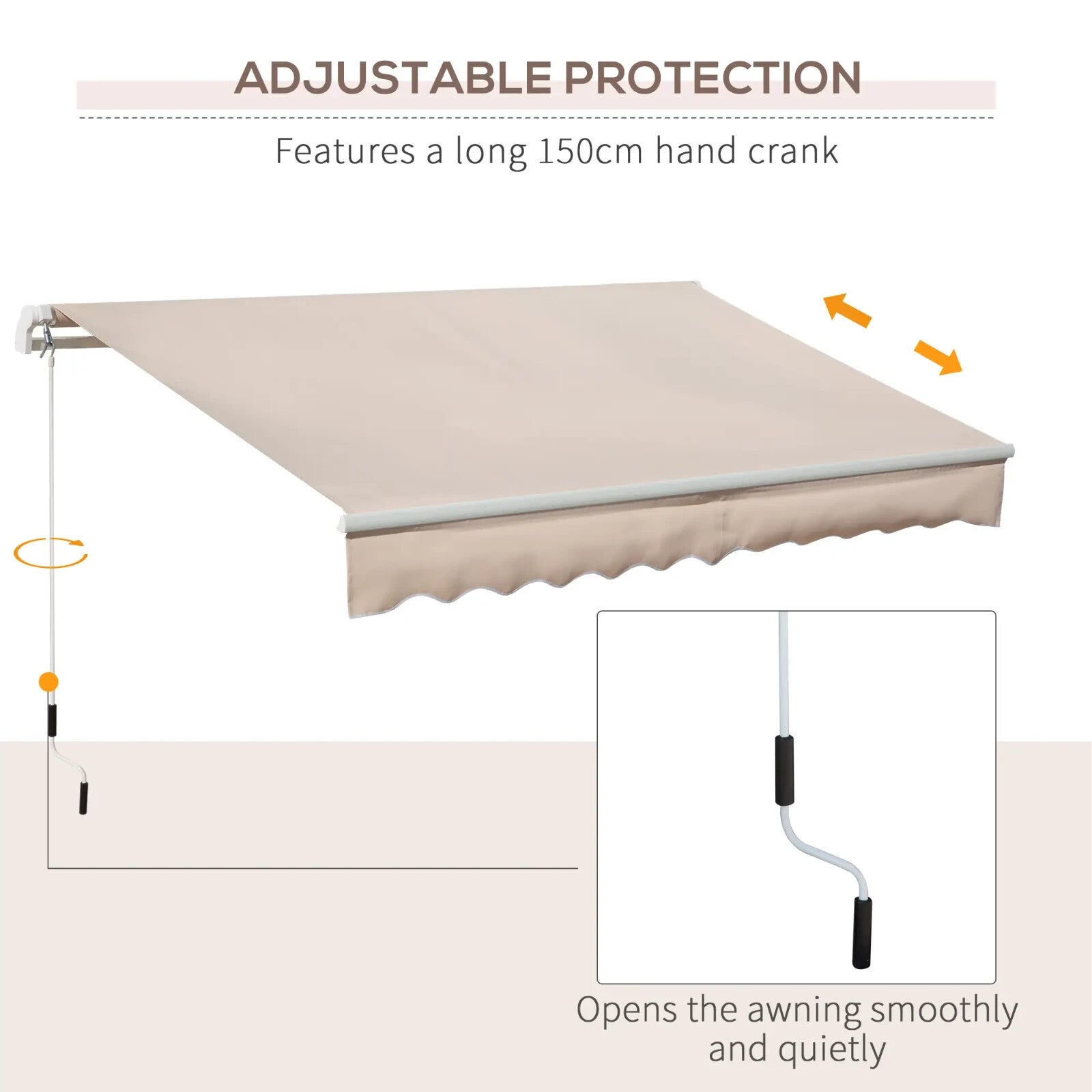 3x2m Manual Retractable Awning Canopy Sun Shade Shelter for Patio or Garden Use - Home and Garden Furniture Shop - rustic - furniture