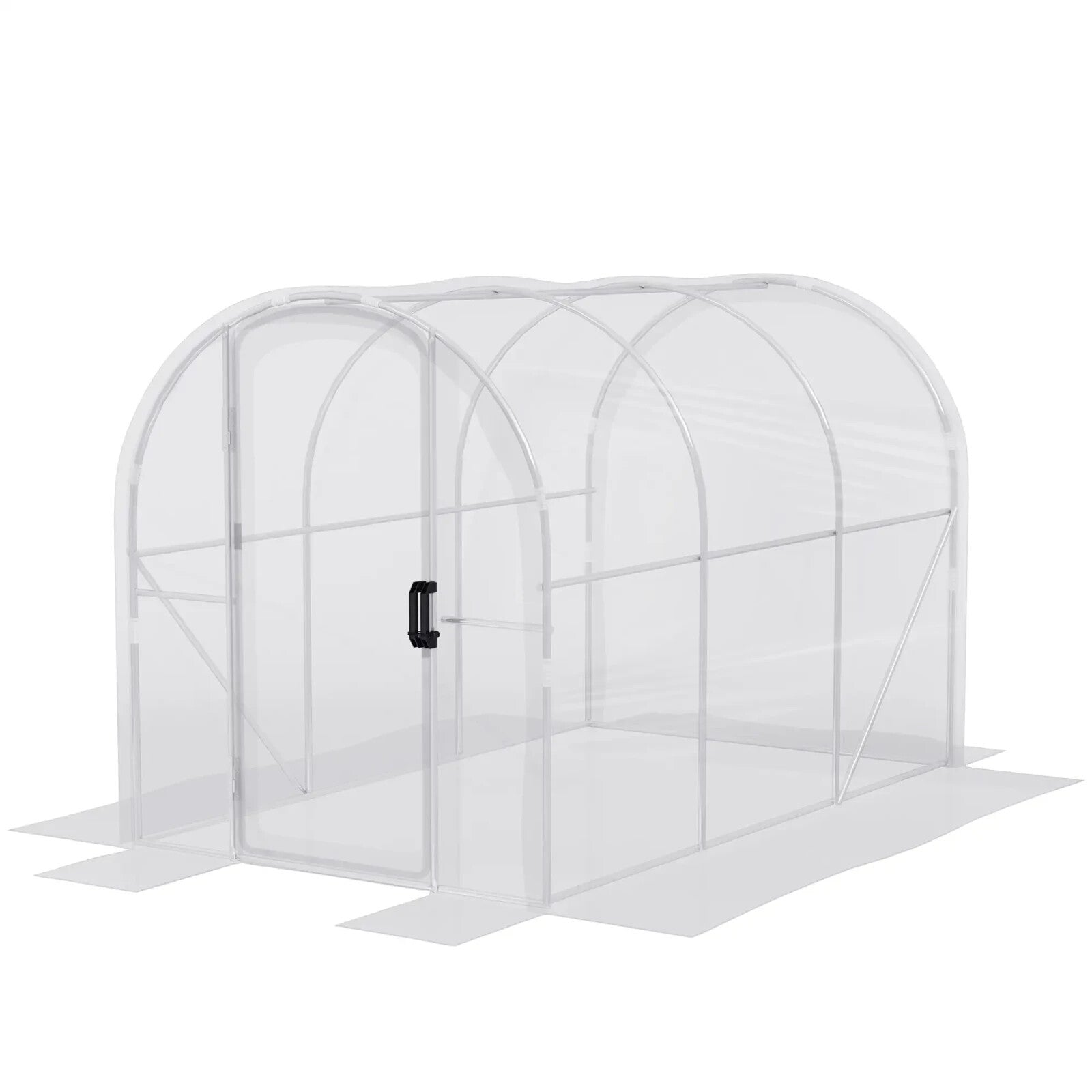 3x2x2m Walk In Polytunnel Greenhouse with PE Cover and Steel Frame Grow House - Home and Garden Furniture Shop - rustic - furniture