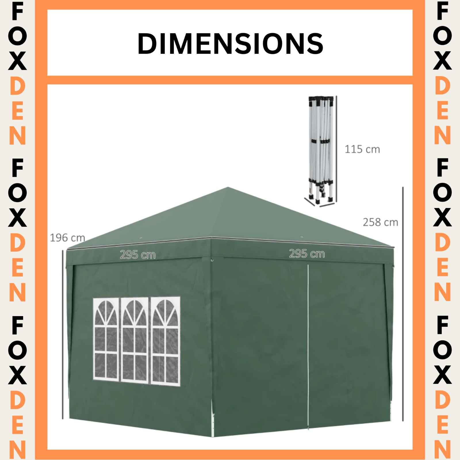 3x3 m Pop Up Garden Gazebo with Sides Party Tent Canopy Marquee Hot Tub Roof Bag - Home and Garden Furniture Shop - rustic - furniture