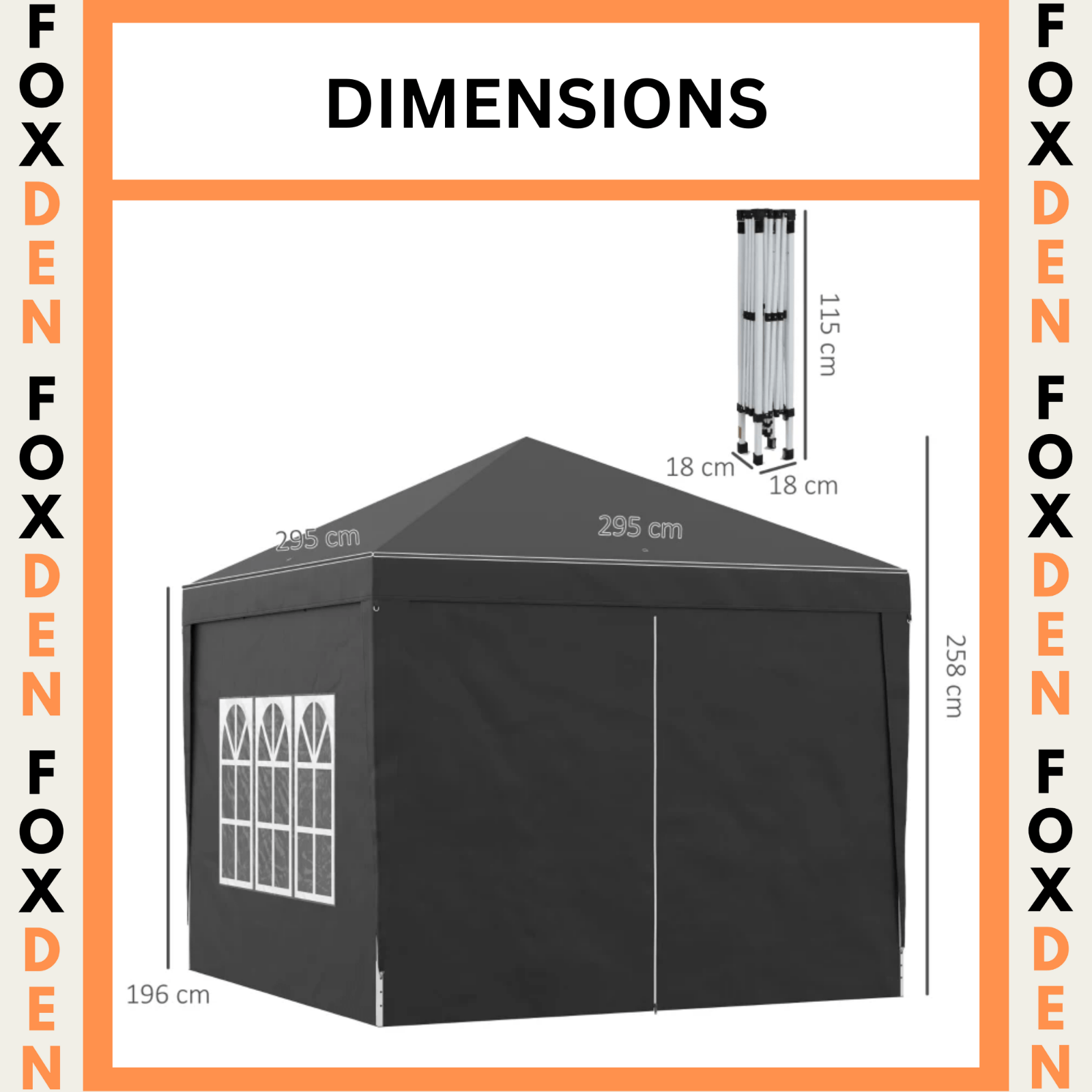 3x3 m Pop Up Garden Gazebo with Sides Party Tent Canopy Marquee Hot Tub Roof Bag - Home and Garden Furniture Shop - rustic - furniture