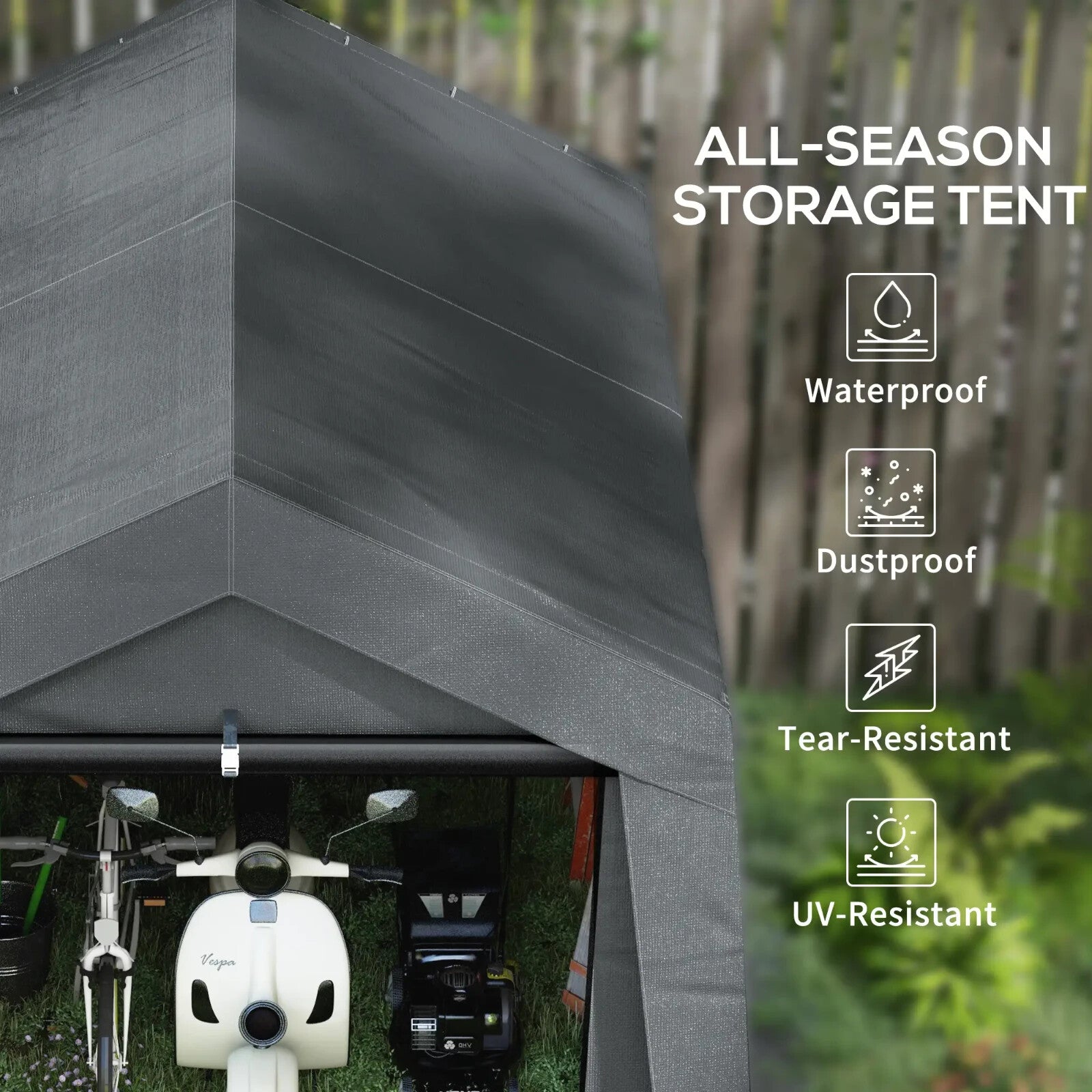 3x3 m Portable Waterproof Shed Garden Storage Tent w/ Vent Window for Bike Tools - Home and Garden Furniture Shop - rustic - furniture