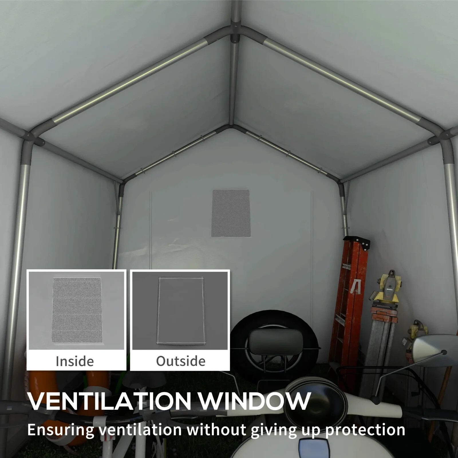 3x3 m Portable Waterproof Shed Garden Storage Tent w/ Vent Window for Bike Tools - Home and Garden Furniture Shop - rustic - furniture