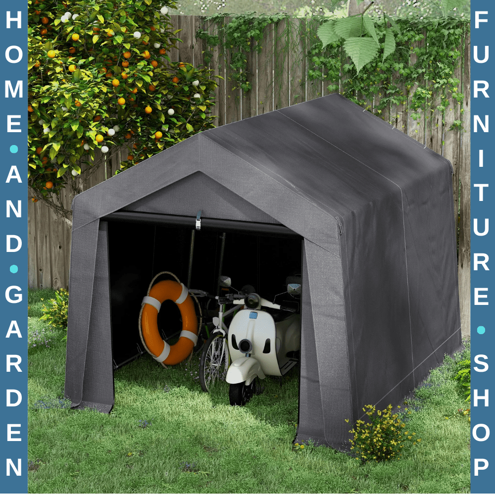 3x3 m Portable Waterproof Shed Garden Storage Tent w/ Vent Window for Bike Tools - Home and Garden Furniture Shop - rustic - furniture