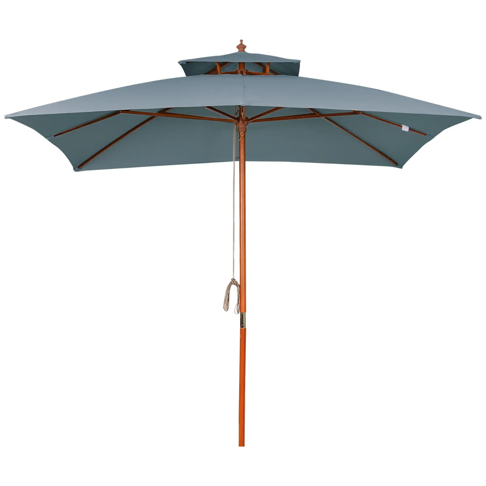 3x3 m Wooden Square Garden Parasol Umbrella Canopy for Patio Sunshade Shelter - Home and Garden Furniture Shop - rustic - furniture