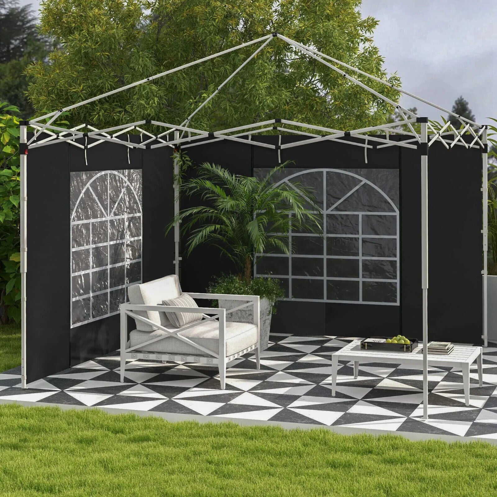 3x3m 3x6m Pop Up Gazebo Side Panels Replacement 2 Pack Black Replacement Walls - Home and Garden Furniture Shop - #rustic - furniture#
