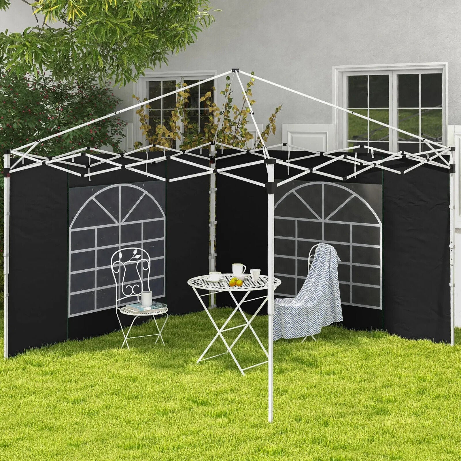3x3m 3x6m Pop Up Gazebo Side Panels Replacement 2 Pack Black Replacement Walls - Home and Garden Furniture Shop - #rustic - furniture#
