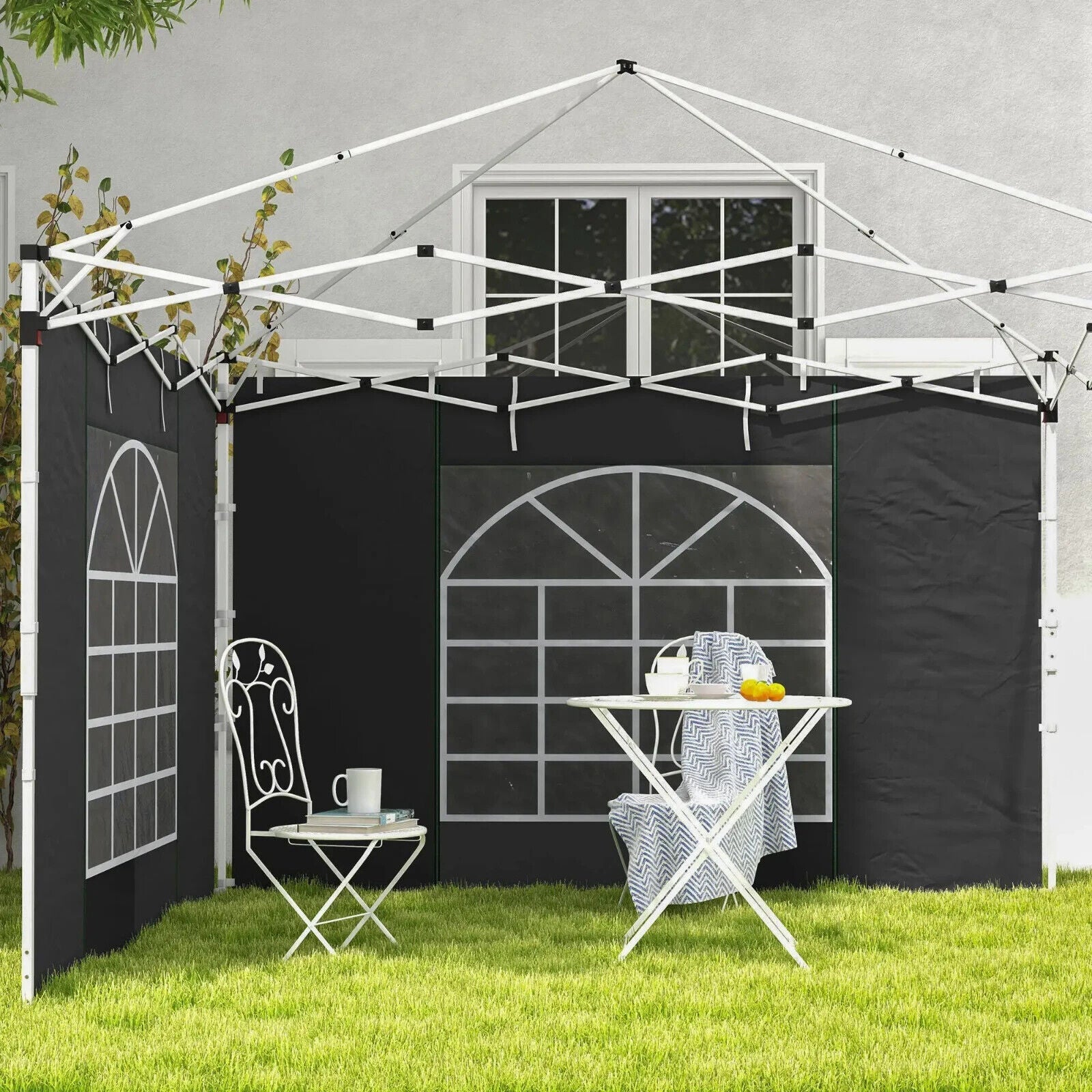 3x3m 3x6m Pop Up Gazebo Side Panels Replacement 2 Pack Black Replacement Walls - Home and Garden Furniture Shop - #rustic - furniture#