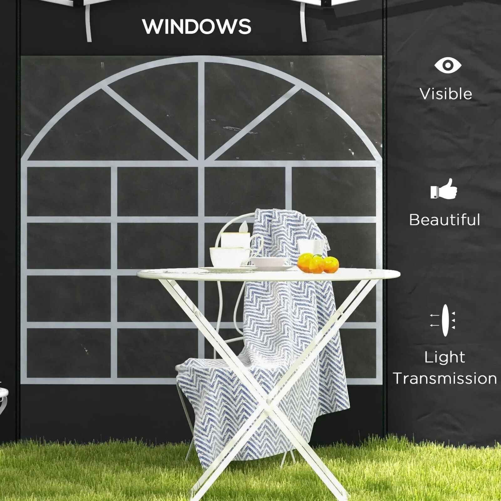 3x3m 3x6m Pop Up Gazebo Side Panels Replacement 2 Pack Black Replacement Walls - Home and Garden Furniture Shop - #rustic - furniture#