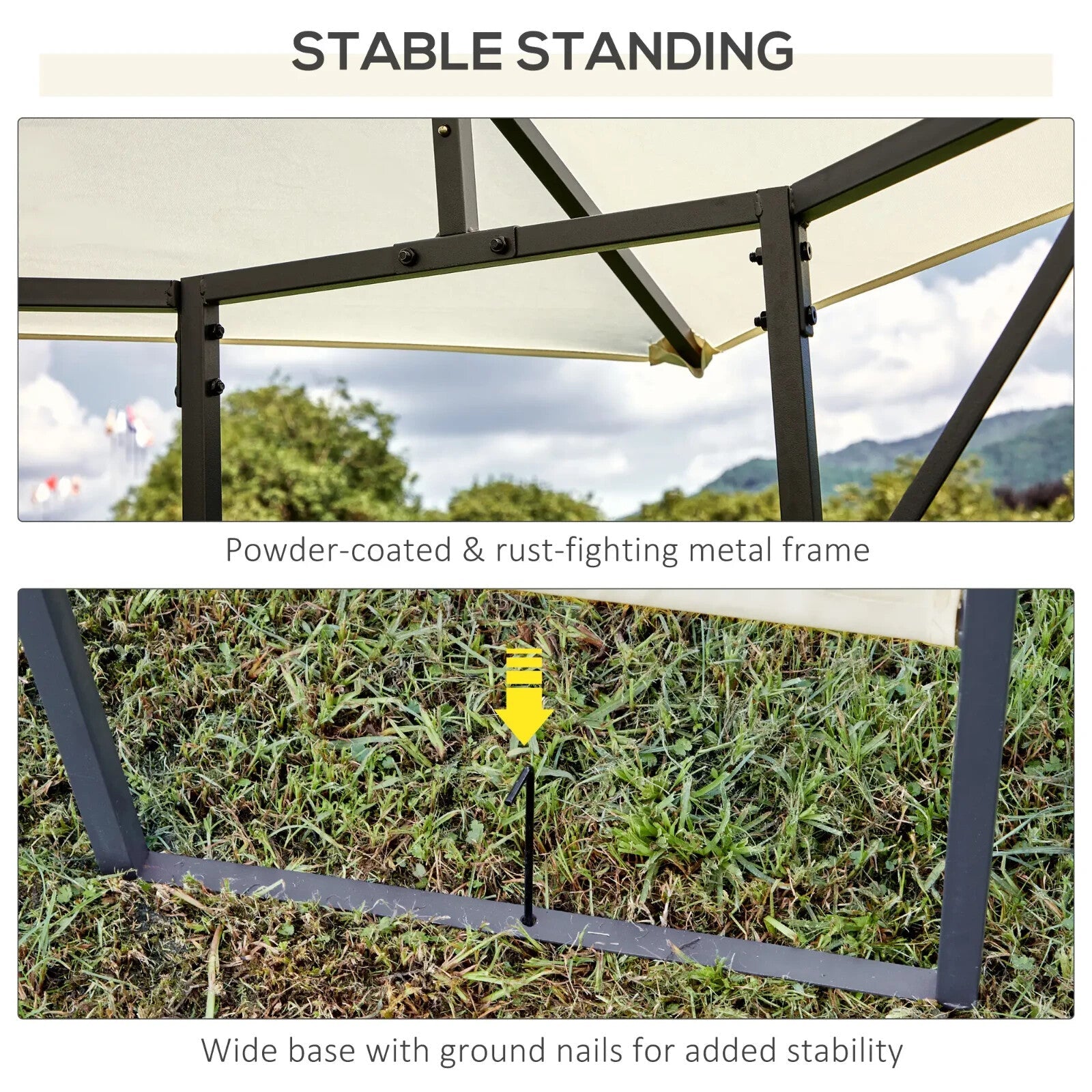 3x3m Garden Gazebo Party Tent Outdoor Pavilion with Canopy Awning Shelter White - Home and Garden Furniture Shop - rustic - furniture