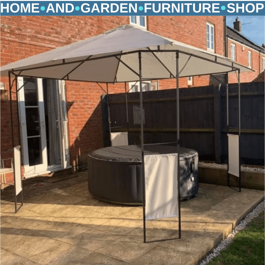 3x3m Garden Gazebo Party Tent Outdoor Pavilion with Canopy Awning Shelter White - Home and Garden Furniture Shop - rustic - furniture