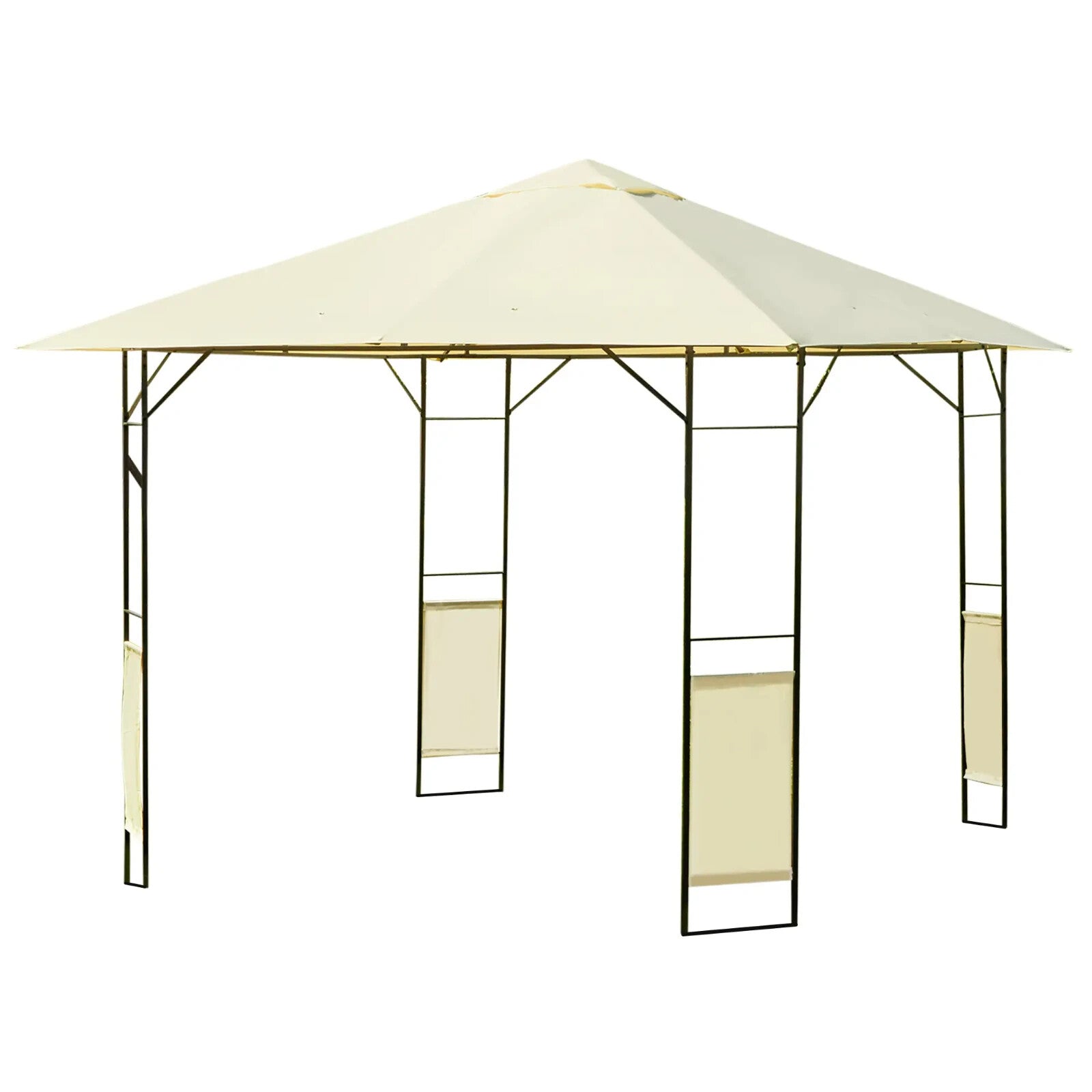 3x3m Garden Gazebo Party Tent Outdoor Pavilion with Canopy Awning Shelter White - Home and Garden Furniture Shop - rustic - furniture