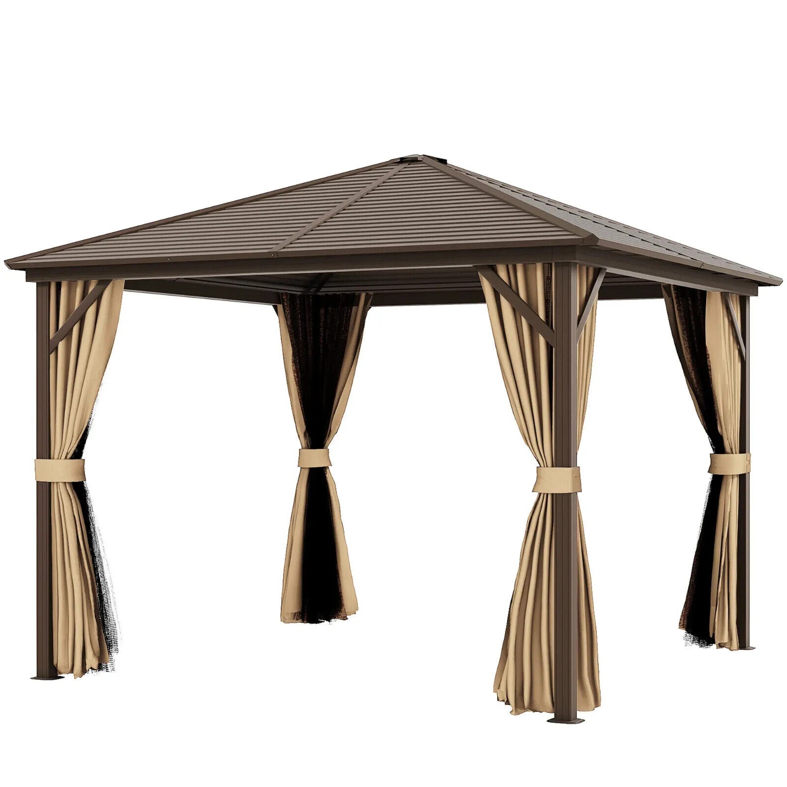 3x3(m) Hardtop Metal Gazebo Outdoor Garden Shelter Heavy Duty Patio Marquee Tent - Home and Garden Furniture Shop - #rustic - furniture#