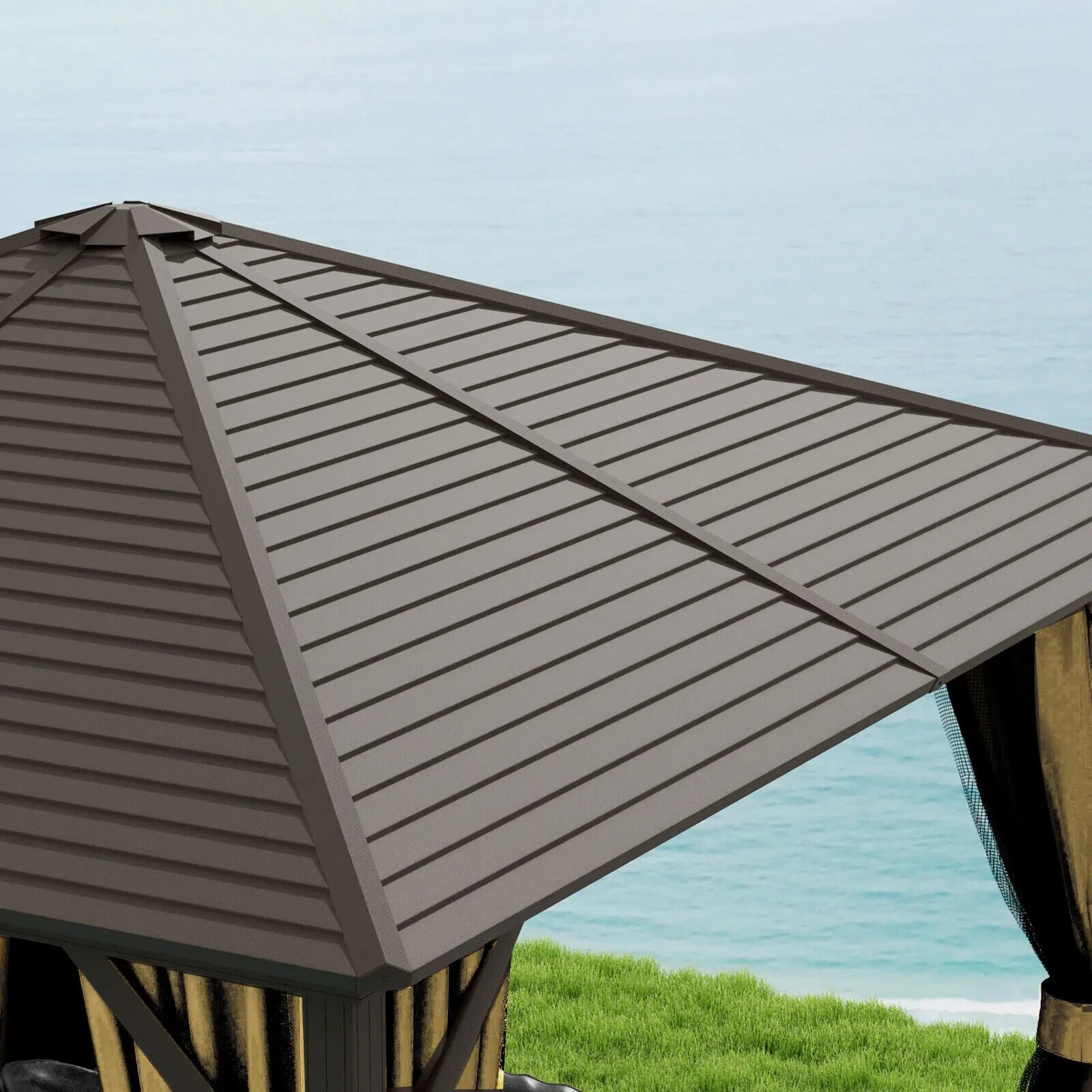 3x3(m) Hardtop Metal Gazebo Outdoor Garden Shelter Heavy Duty Patio Marquee Tent - Home and Garden Furniture Shop - #rustic - furniture#