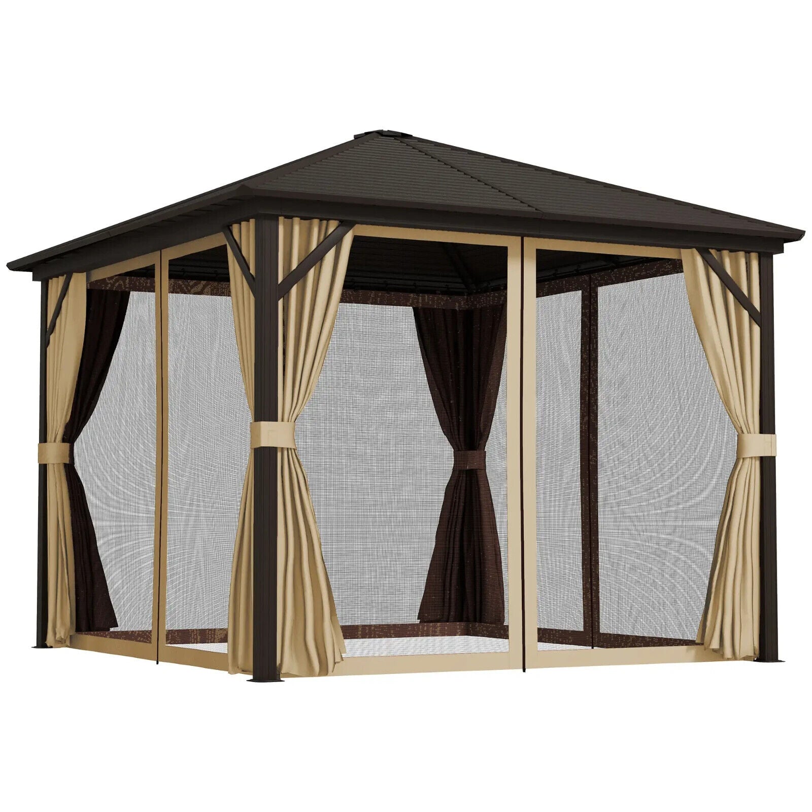 3x3(m) Hardtop Metal Gazebo Outdoor Garden Shelter Heavy Duty Patio Marquee Tent - Home and Garden Furniture Shop - #rustic - furniture#